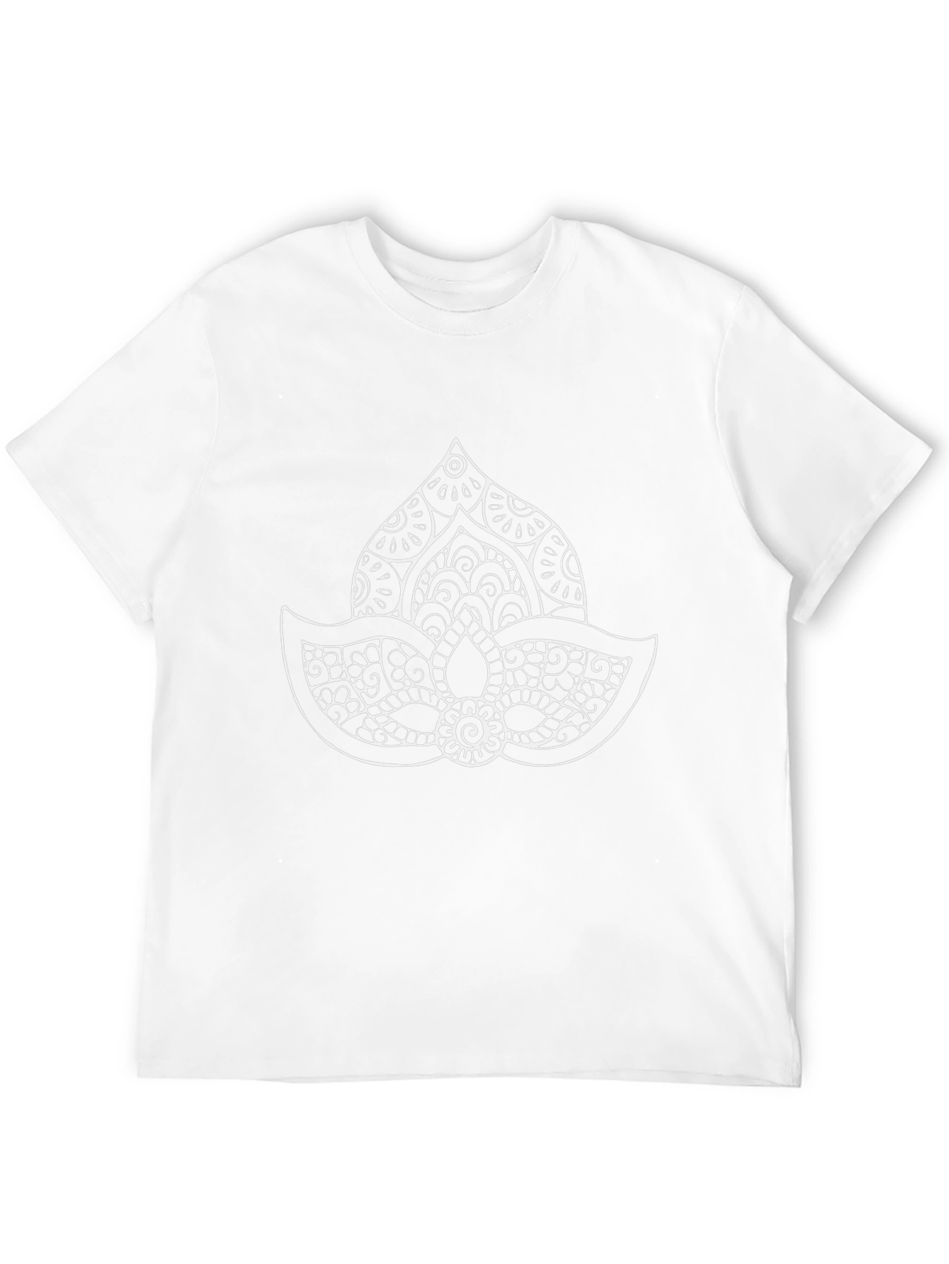 Black Tee with Lotus Mandala Design
