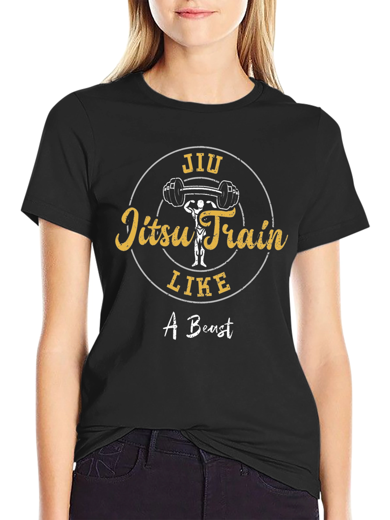 Jiu Jitsu Train Like A Beast Black T-Shirt