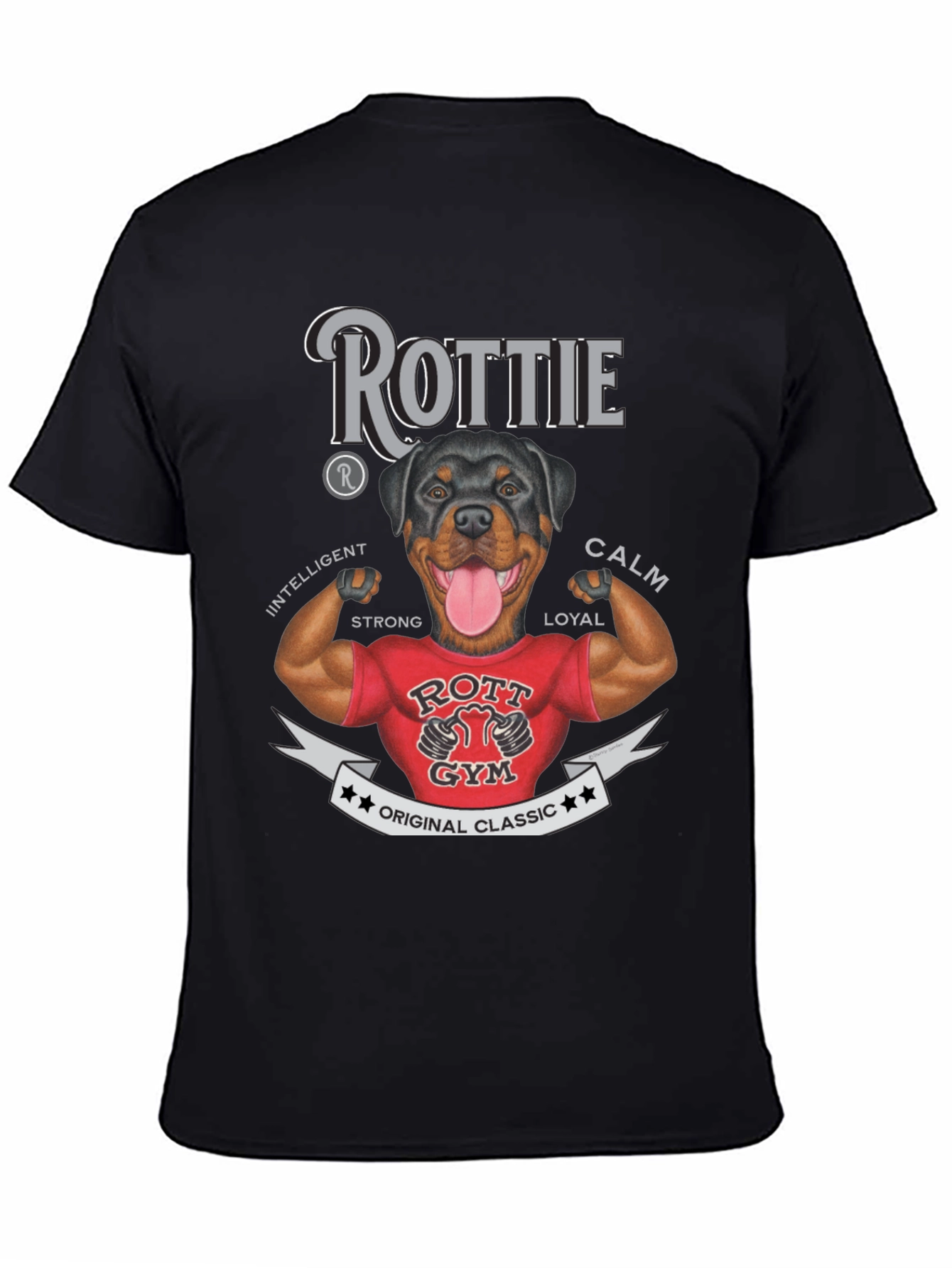 Rottie Gym Dog T-Shirt - Classic Design