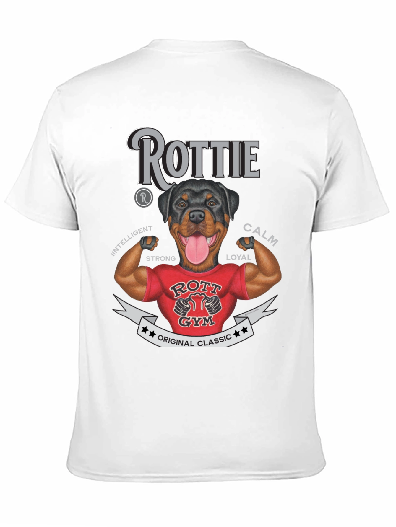 Rottie Gym Dog T-Shirt - Classic Design