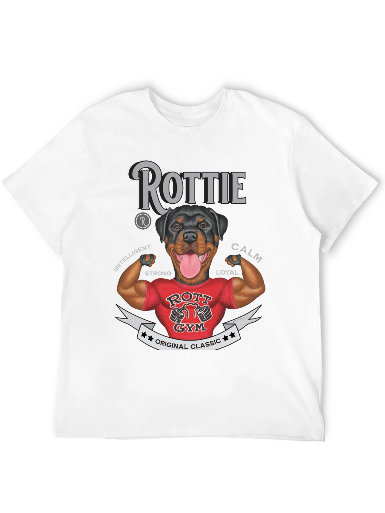 Rottie Gym Dog T-Shirt - Classic Design