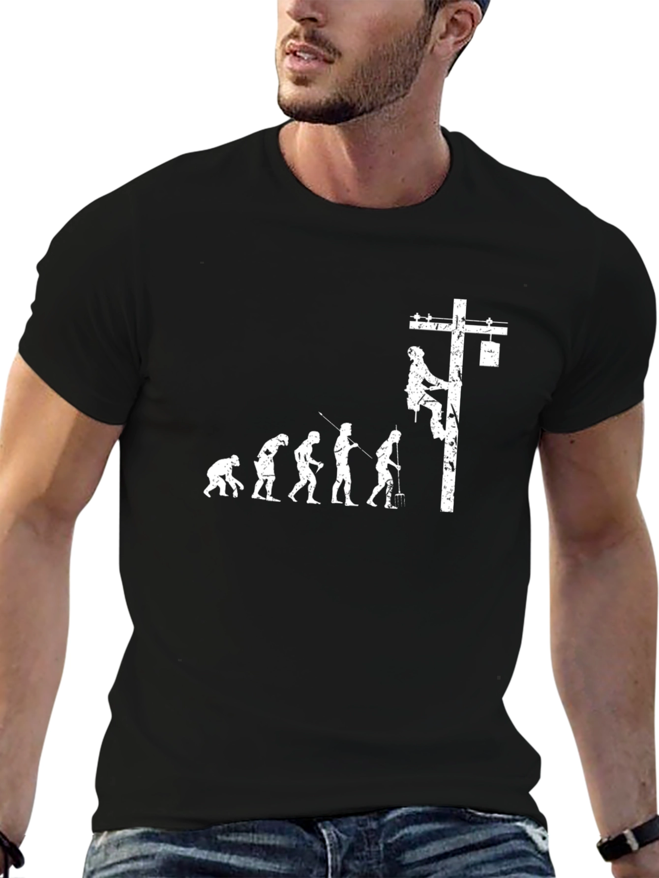 Electric Lineman Evolution Graphic T-Shirt