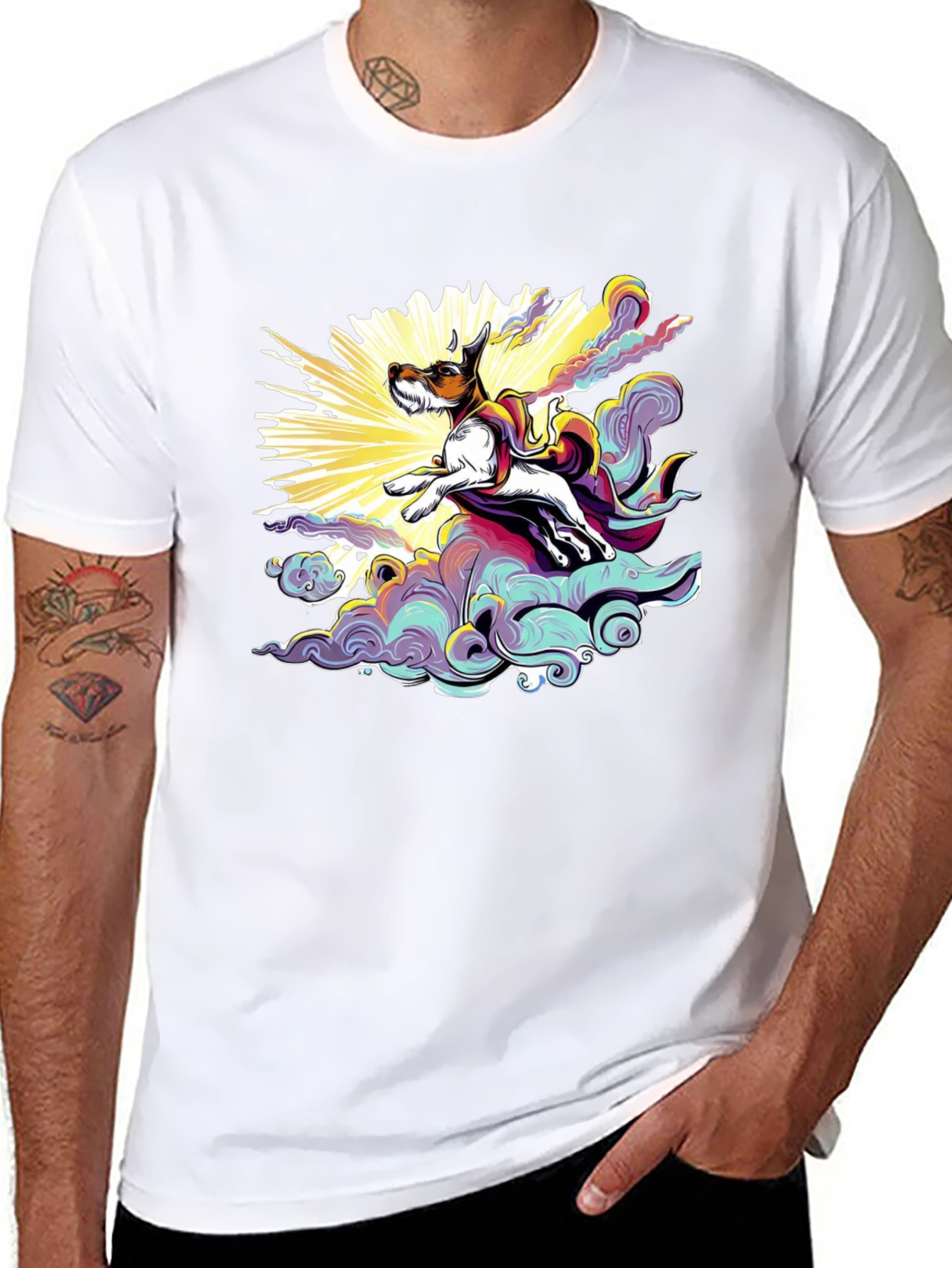 Dog Superhero T-Shirt - Black Cotton Tee