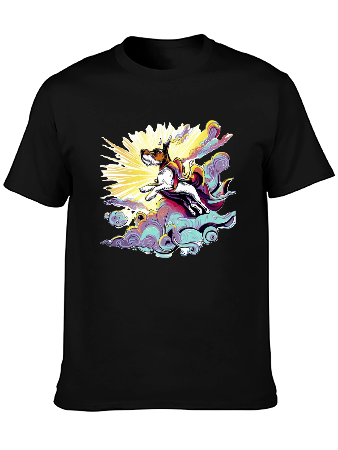 Dog Superhero T-Shirt - Black Cotton Tee