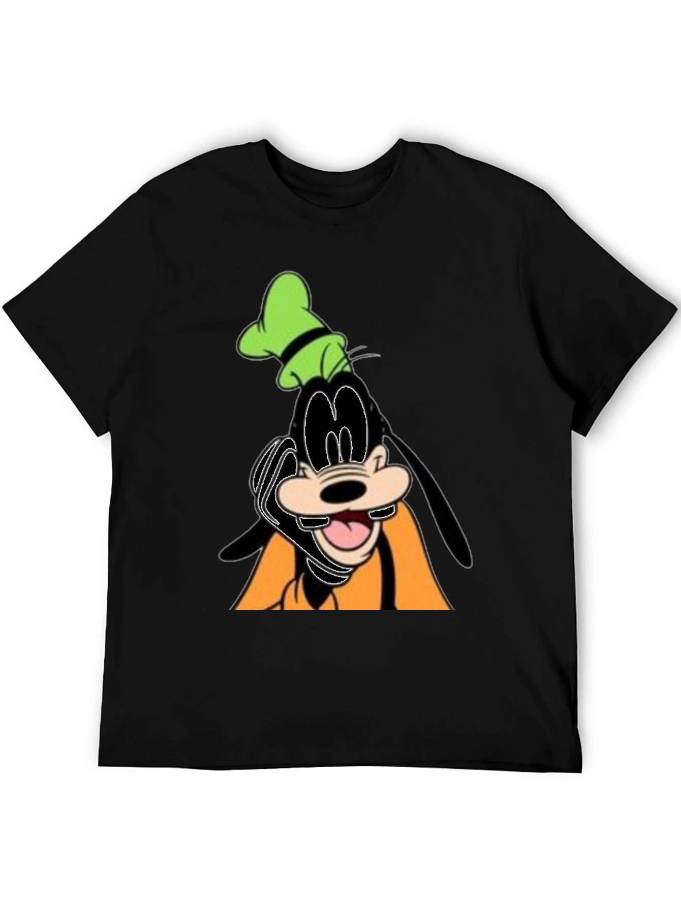 Goofy Cartoon Graphic Black T-Shirt