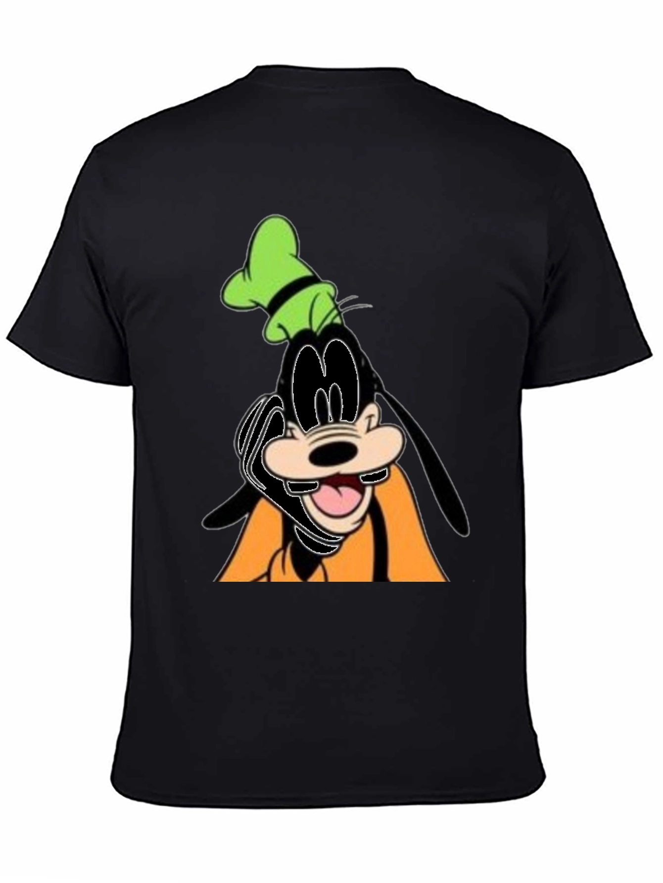 Goofy Cartoon Graphic Black T-Shirt