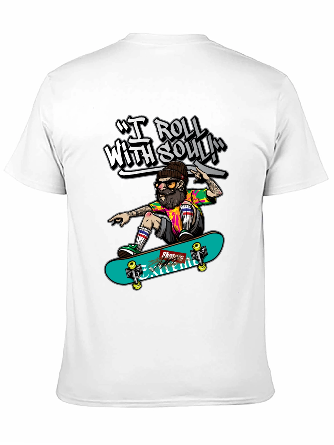 Skater Dude Graphic Tee - I Roll With Soul!
