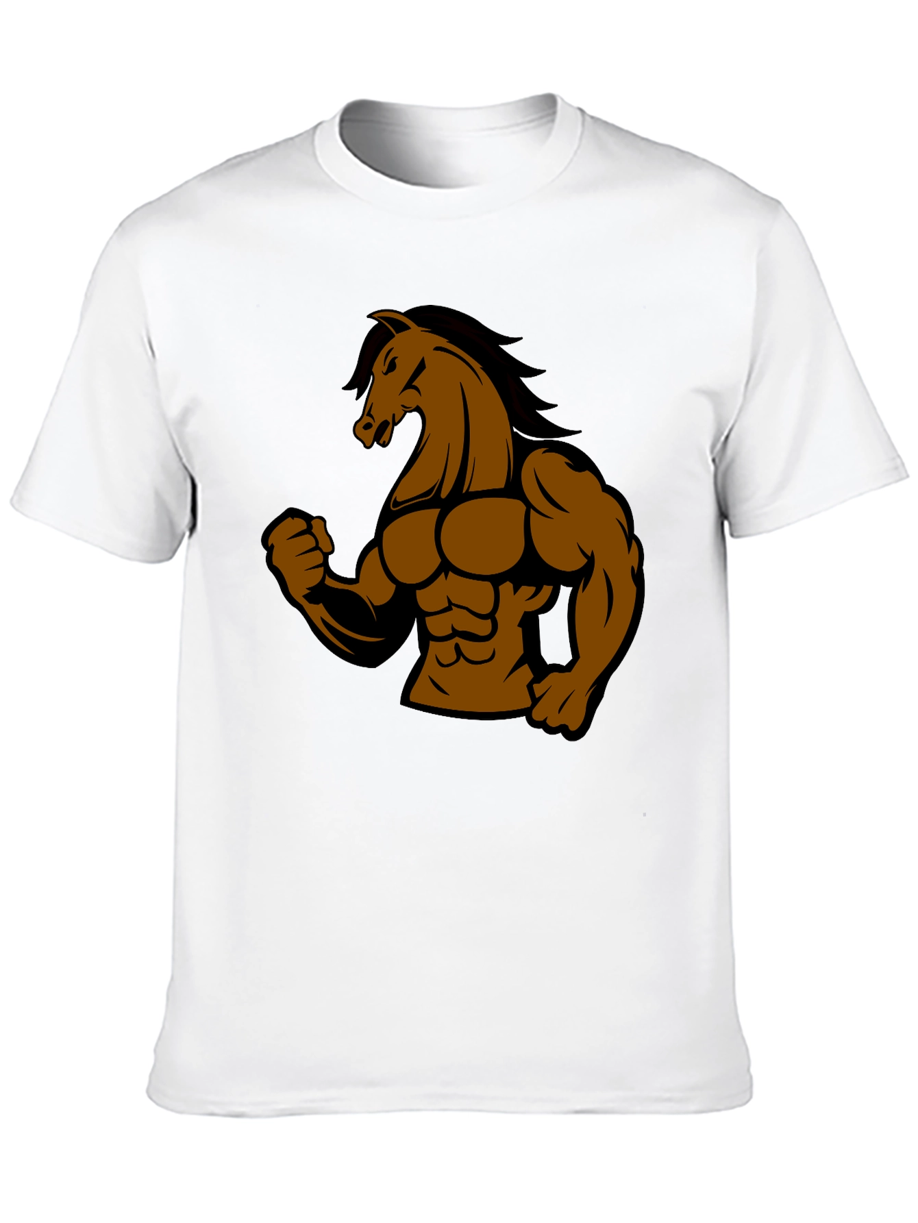 Muscle Horse Graphic Tee - Black Cotton T-Shirt