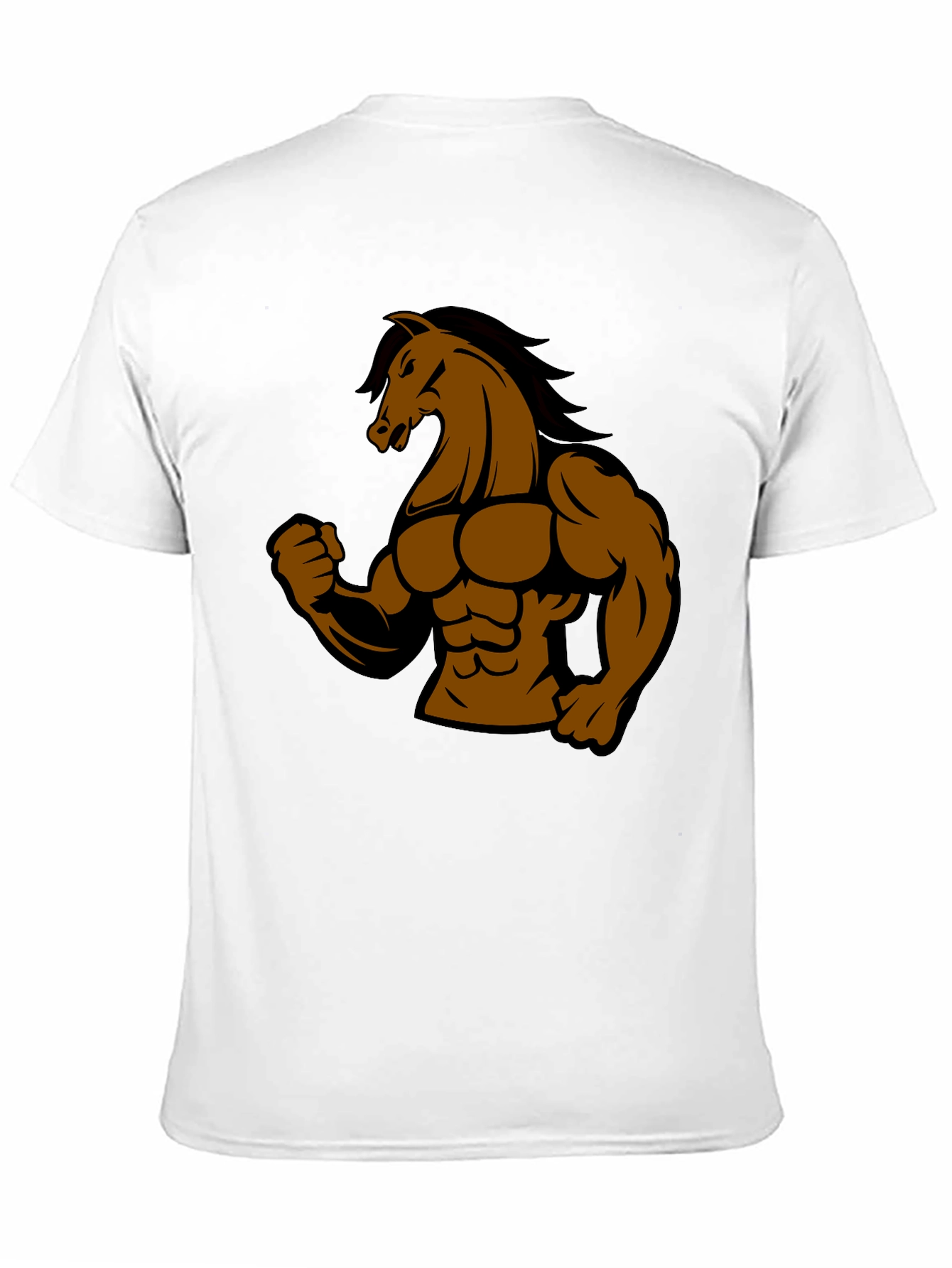 Muscle Horse Graphic Tee - Black Cotton T-Shirt