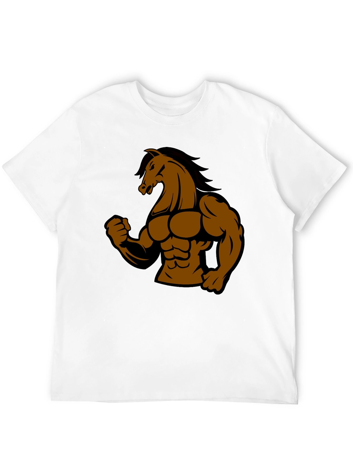Muscle Horse Graphic Tee - Black Cotton T-Shirt