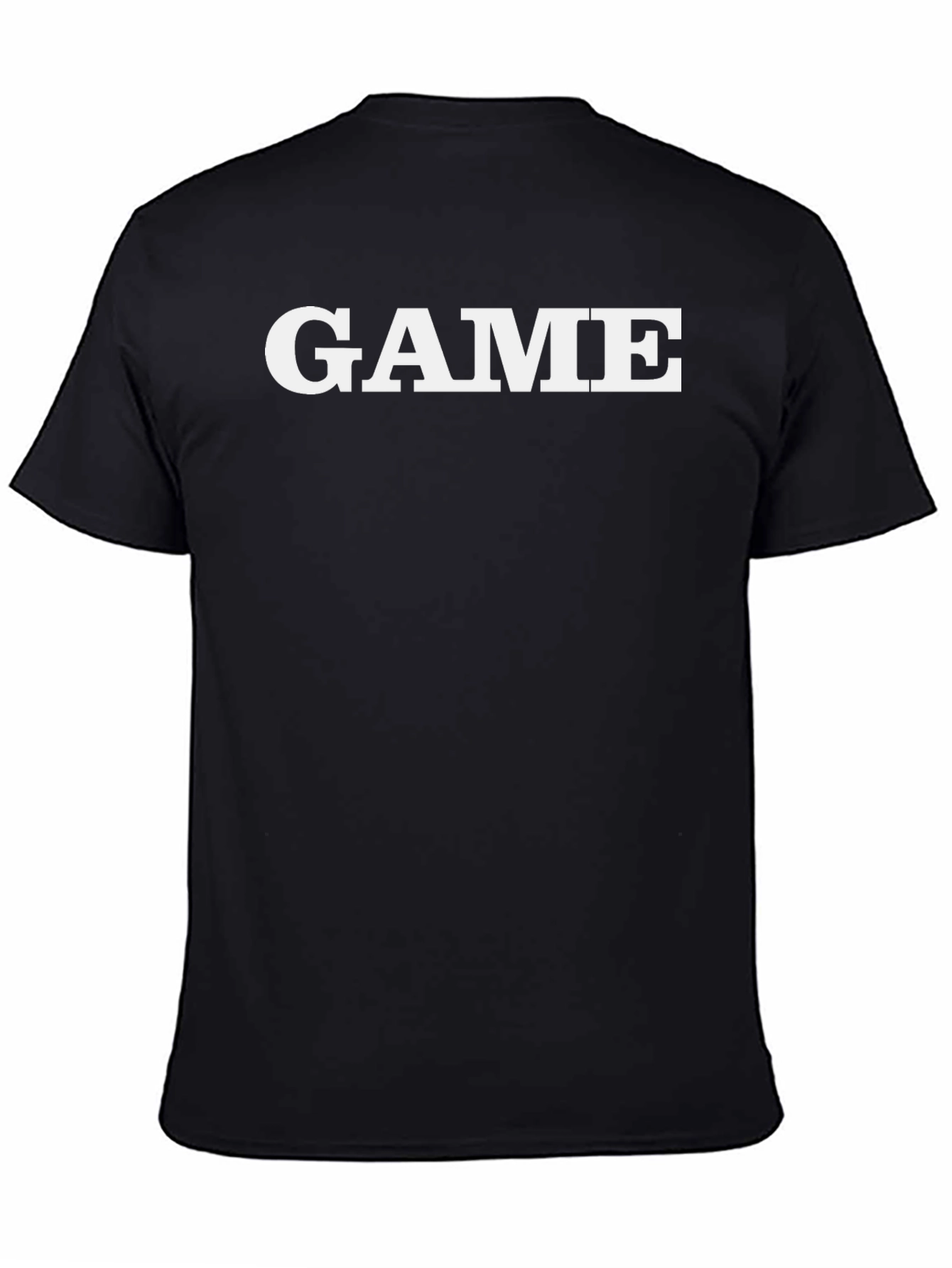 GAME T-Shirt - Bold White Print on Black Cotton