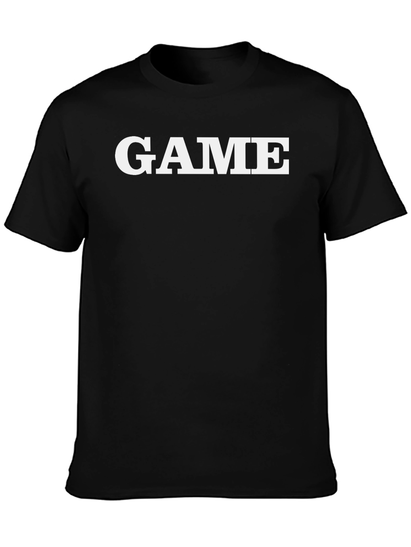 GAME T-Shirt - Bold White Print on Black Cotton