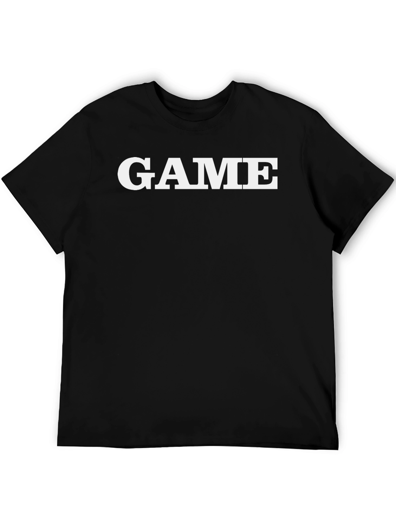 GAME T-Shirt - Bold White Print on Black Cotton