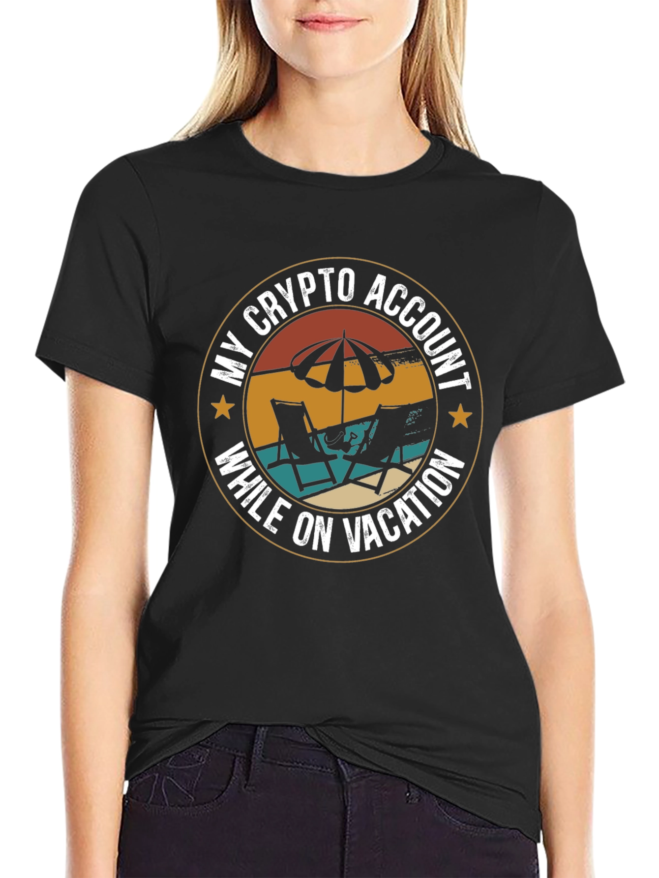 Crypto Vacation T-Shirt - Relax & Earn!