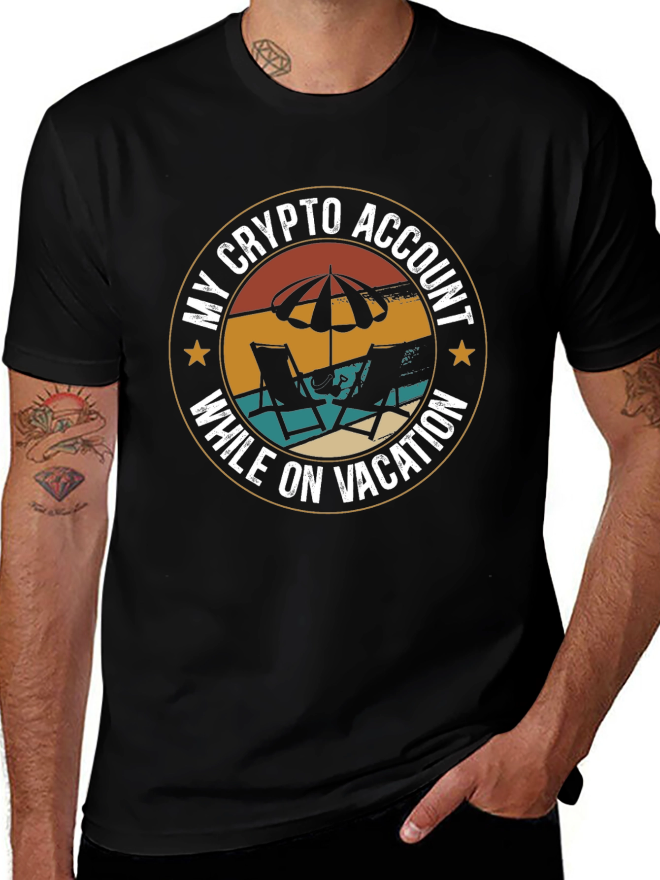 Crypto Vacation T-Shirt - Relax & Earn!