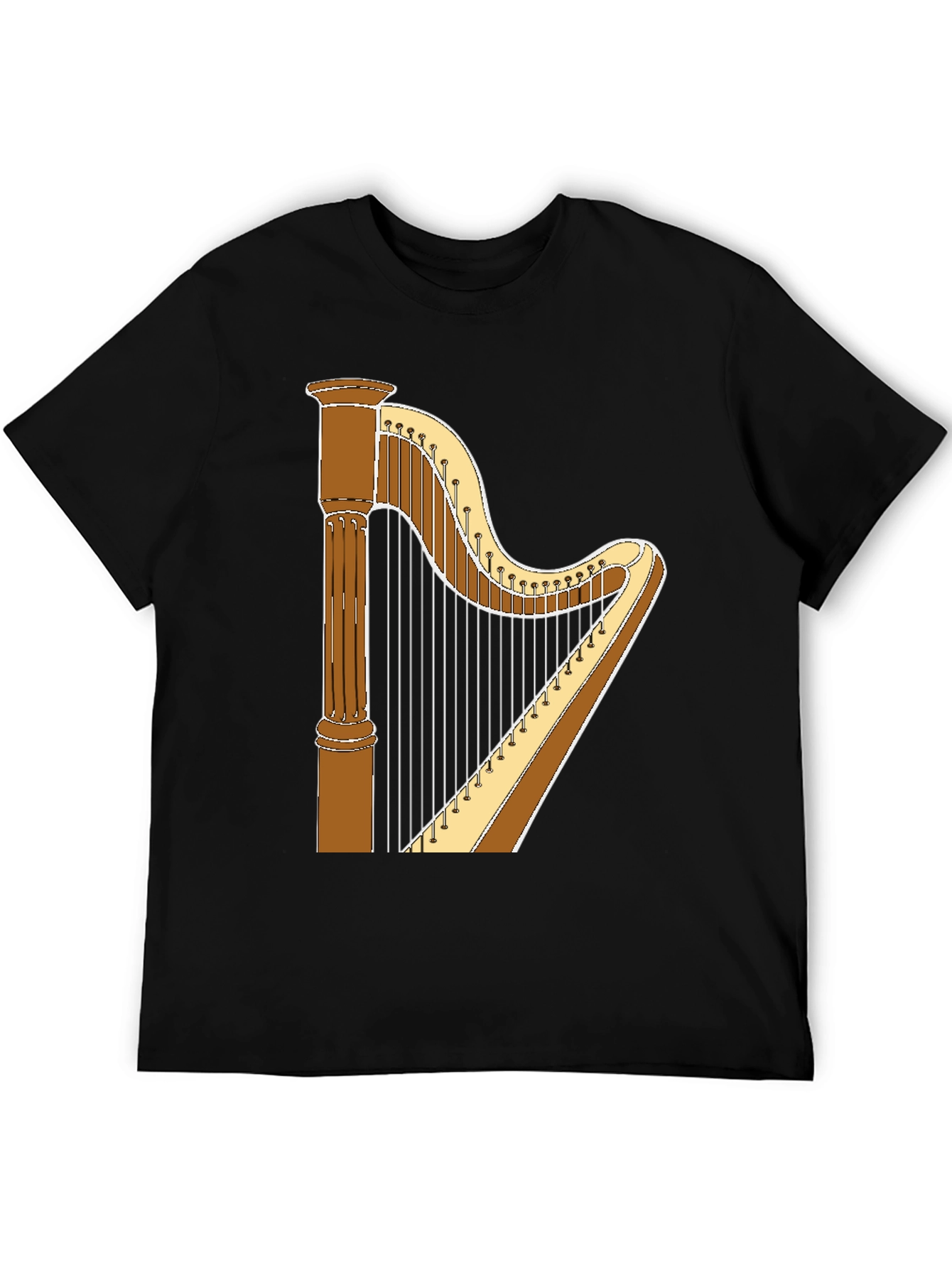 Harp Graphic T-Shirt - Musical Instrument Tee