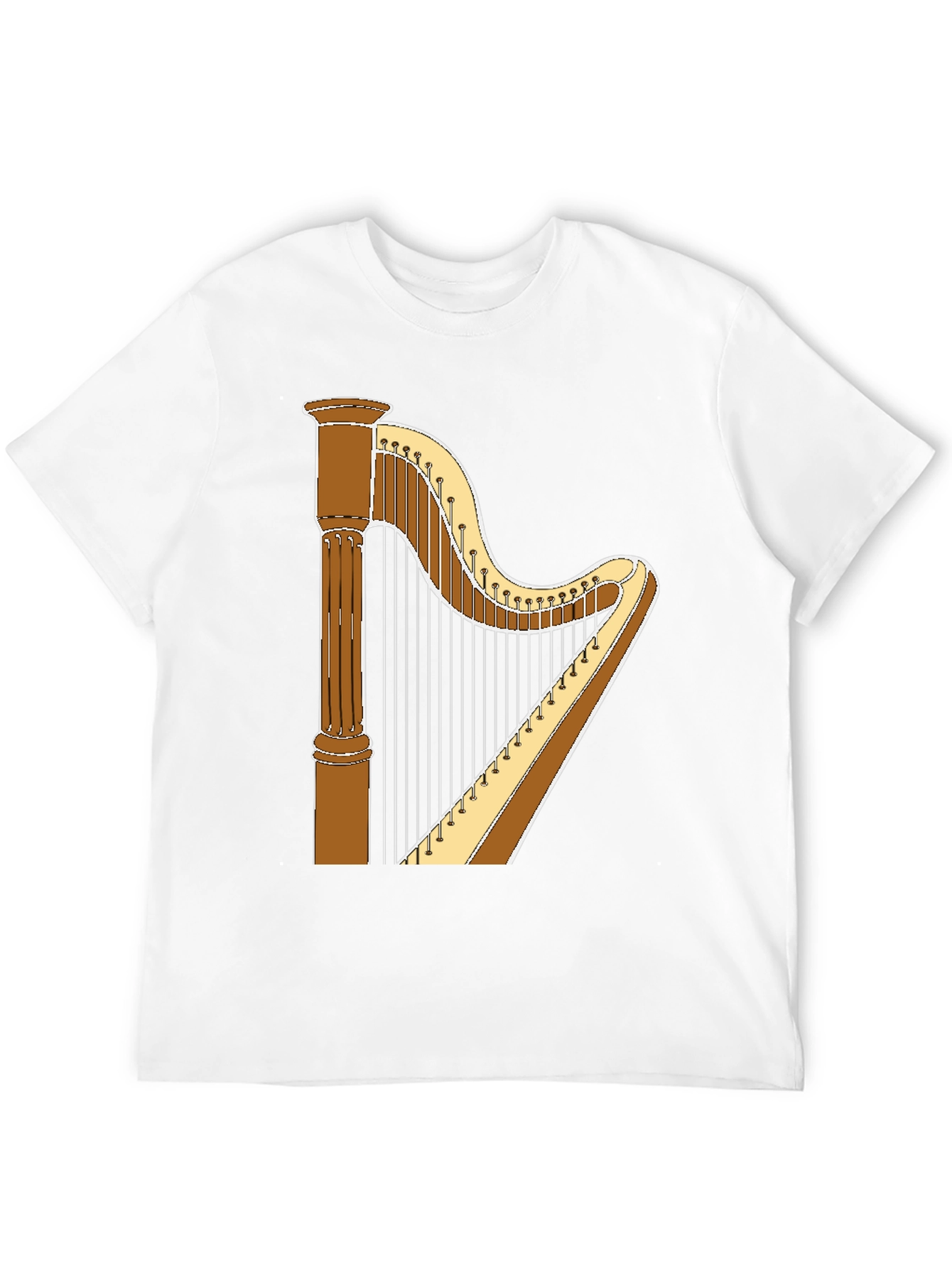 Harp Graphic T-Shirt - Musical Instrument Tee
