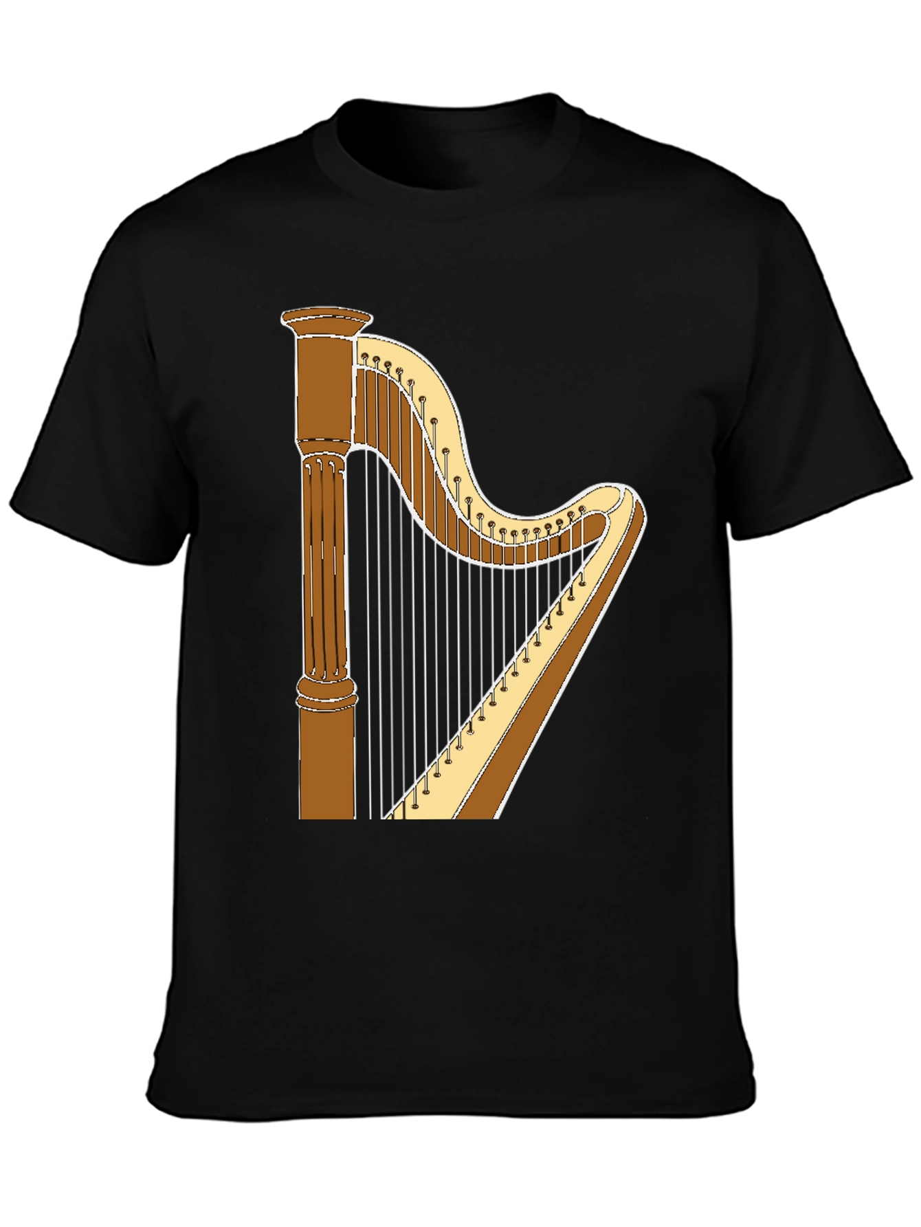 Harp Graphic T-Shirt - Musical Instrument Tee