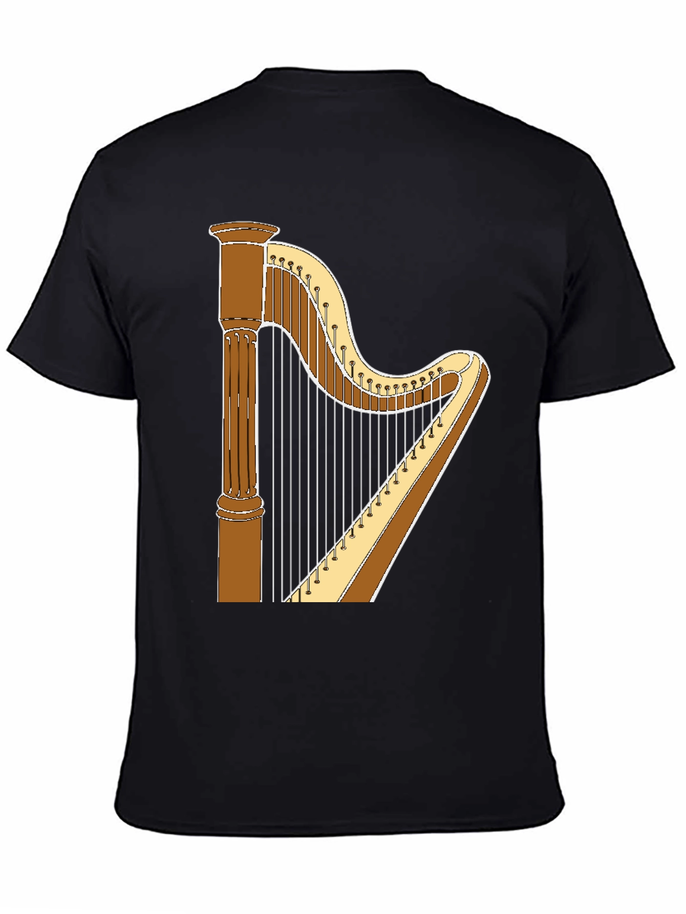 Harp Graphic T-Shirt - Musical Instrument Tee