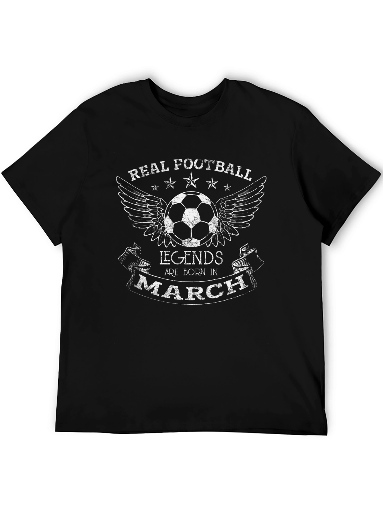 Real Football Legends Born in March Graphic T-Shirt