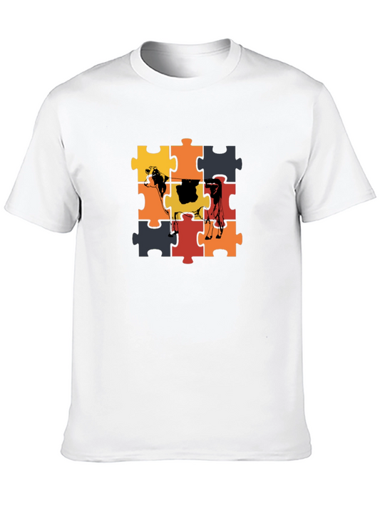 Cow Puzzle Piece Graphic T-Shirt