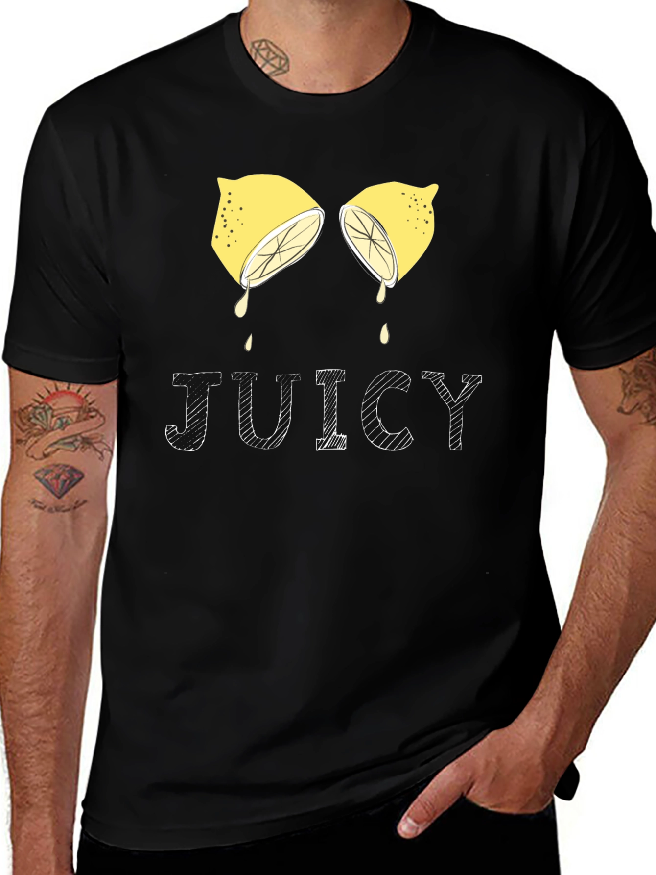 Juicy Lemon Graphic Tee - Unisex Black T-Shirt