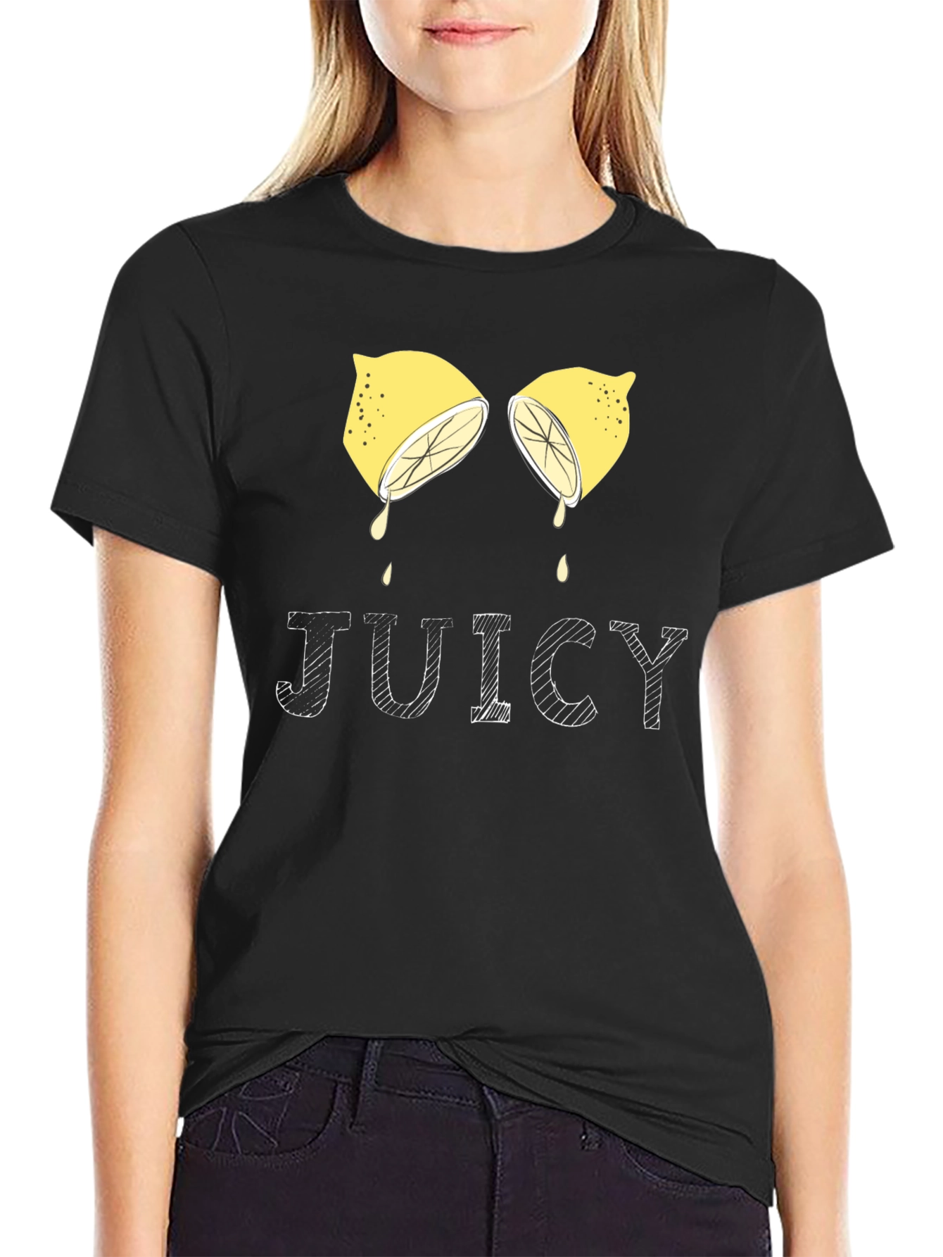 Juicy Lemon Graphic Tee - Unisex Black T-Shirt
