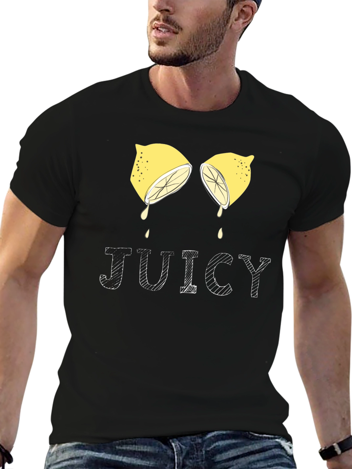 Juicy Lemon Graphic Tee - Unisex Black T-Shirt