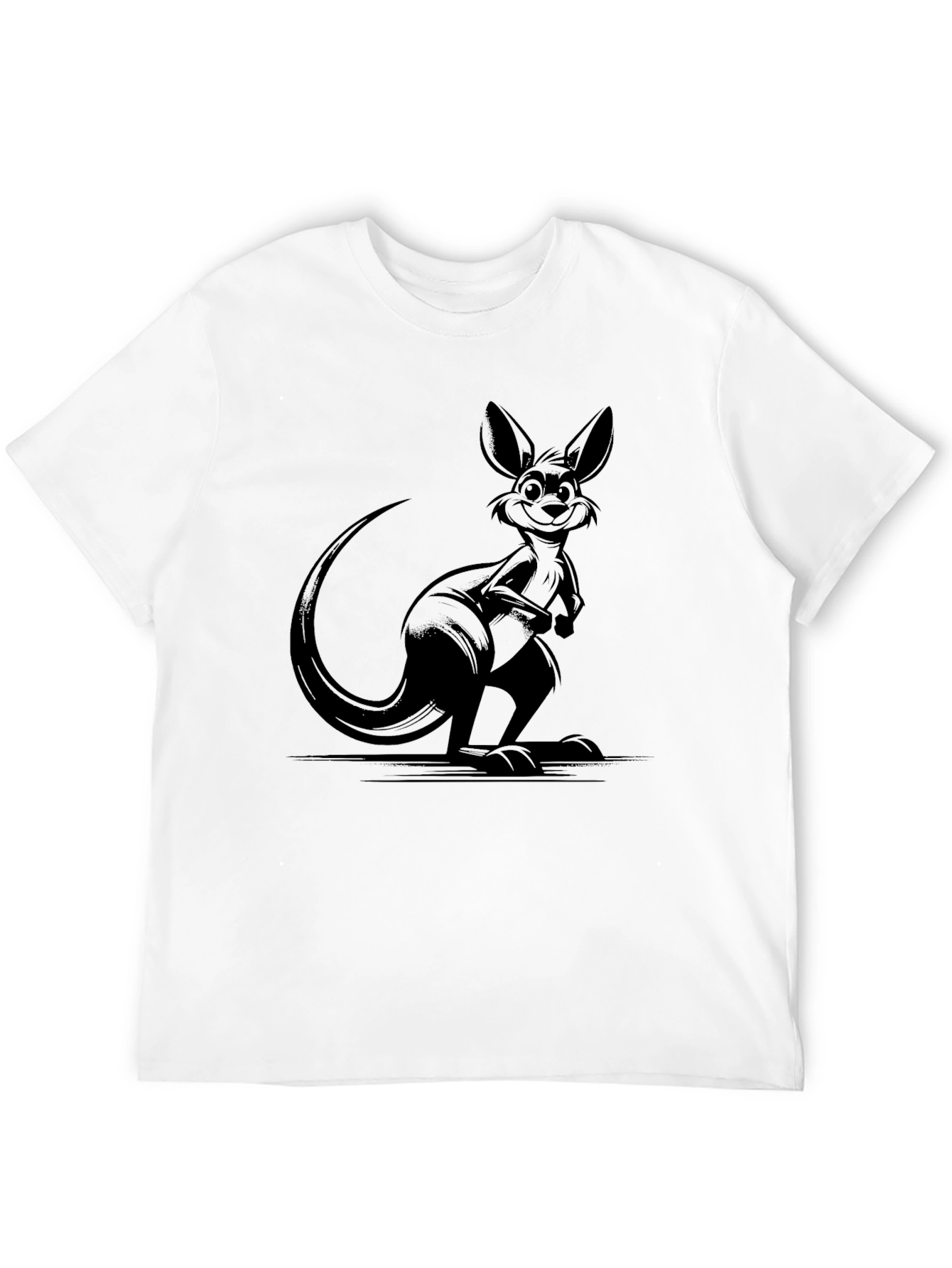 Mens Black Kangaroo Graphic Tee