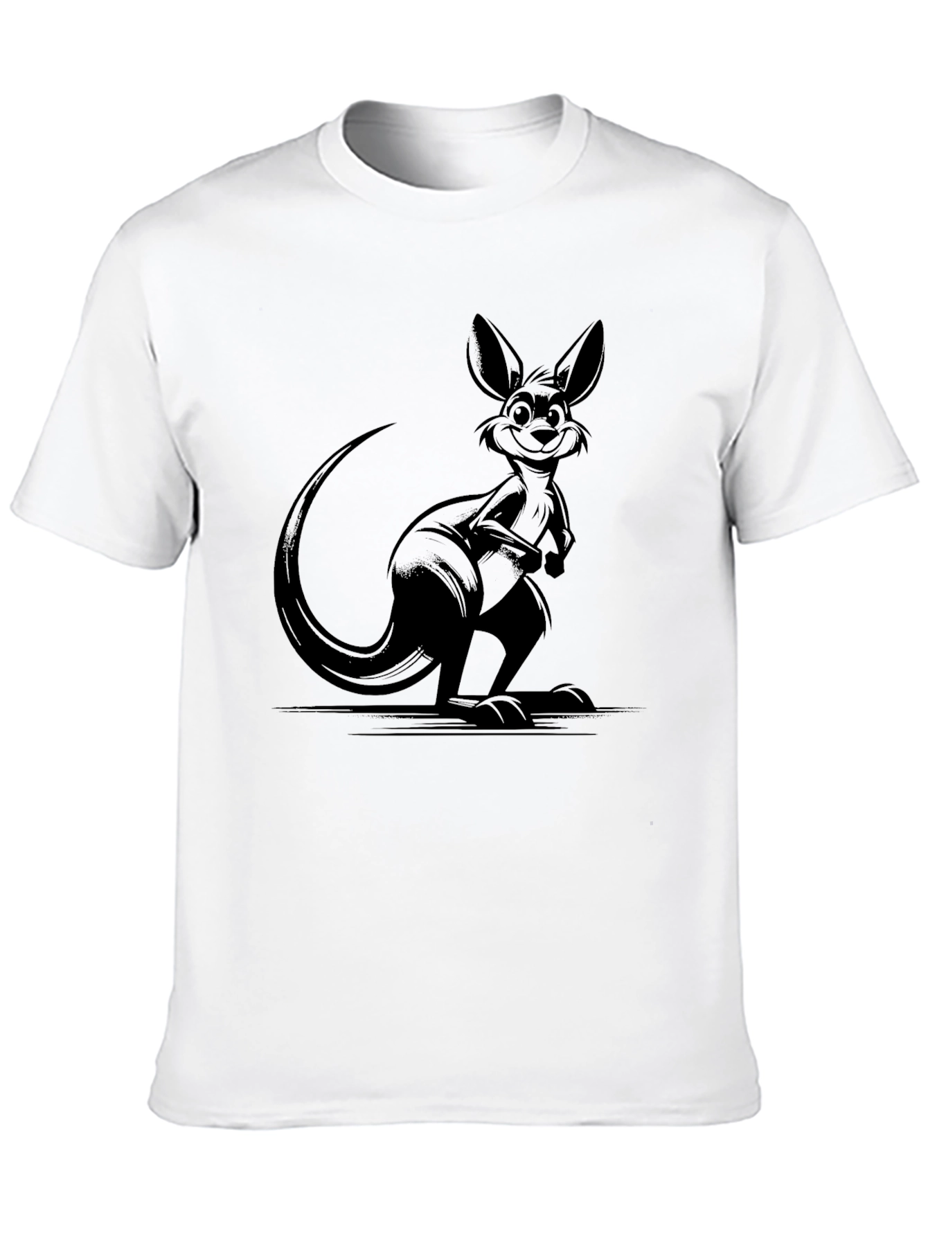 Mens Black Kangaroo Graphic Tee