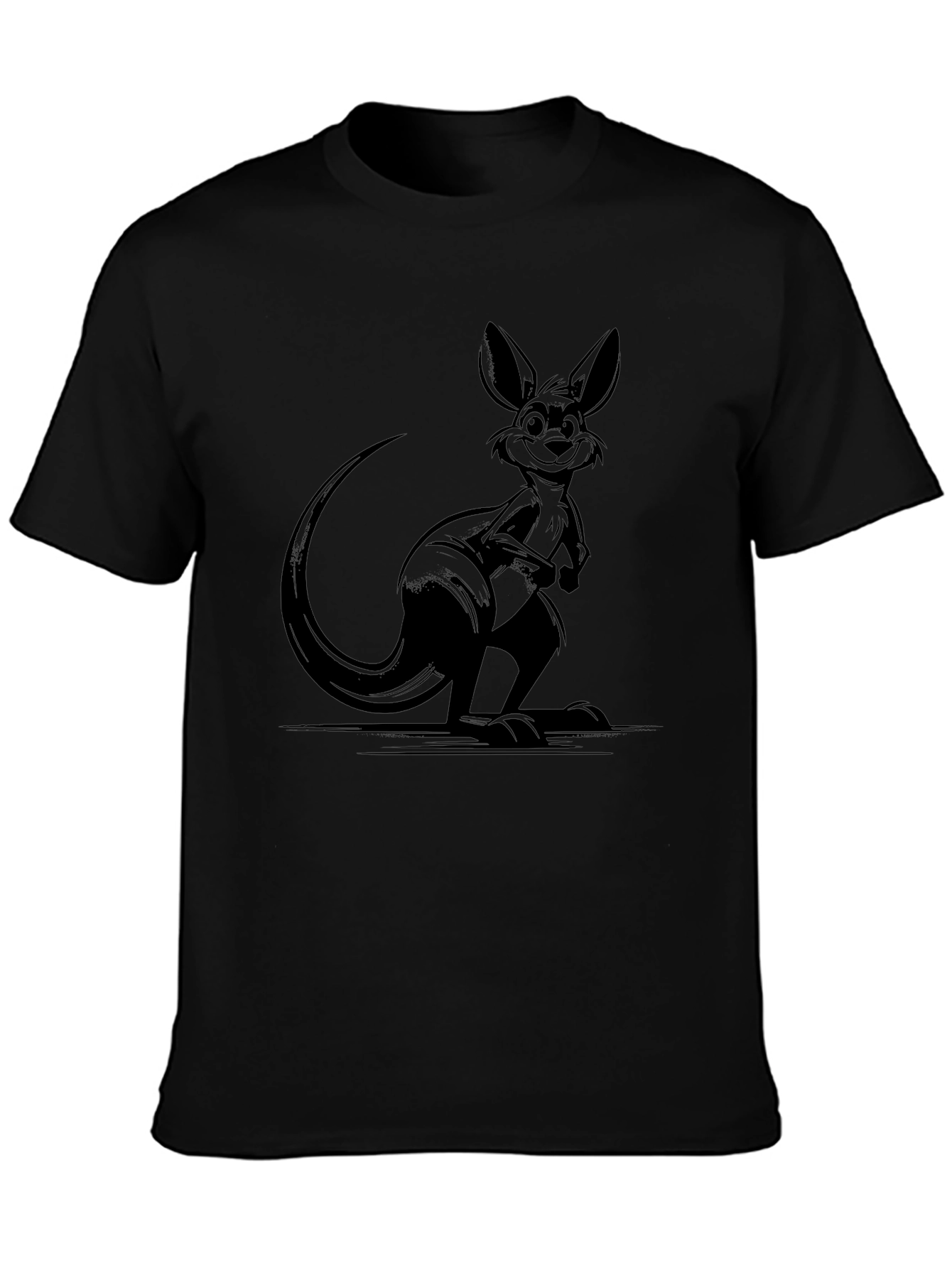 Mens Black Kangaroo Graphic Tee