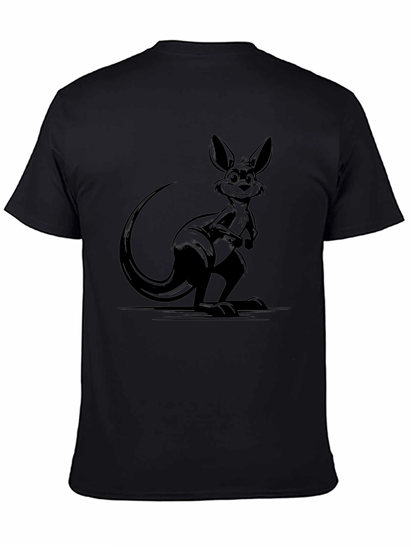 Mens Black Kangaroo Graphic Tee