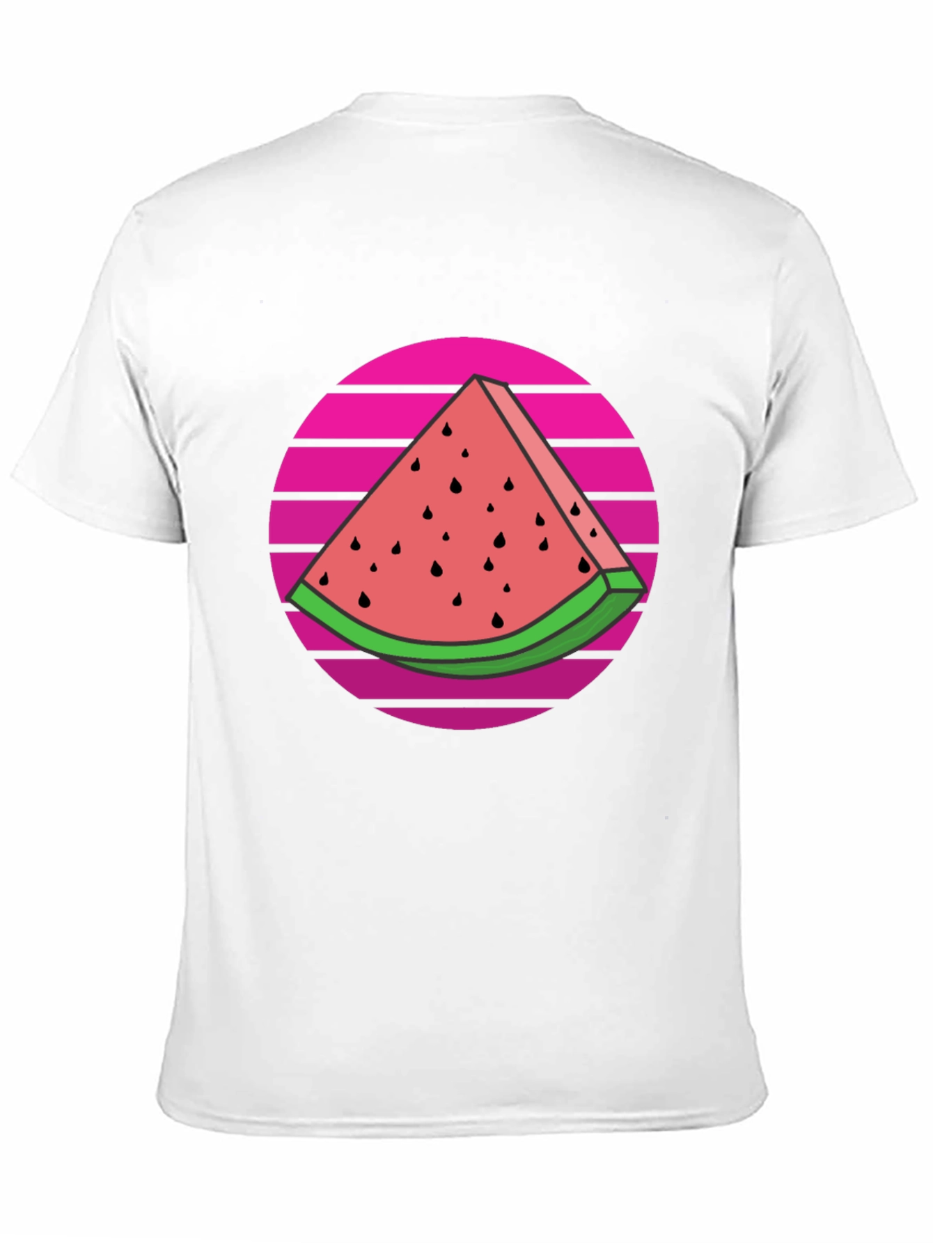 Retro Watermelon Slice Graphic Tee - Black