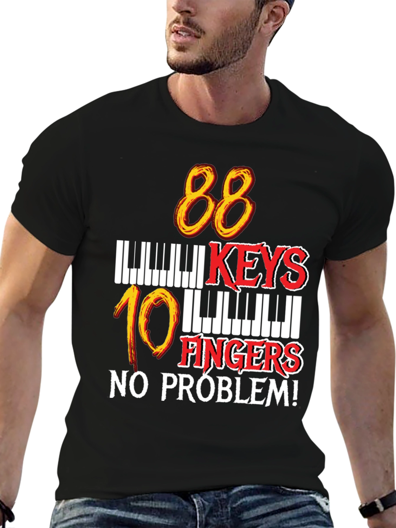 88 Keys 10 Fingers No Problem! Graphic Tee