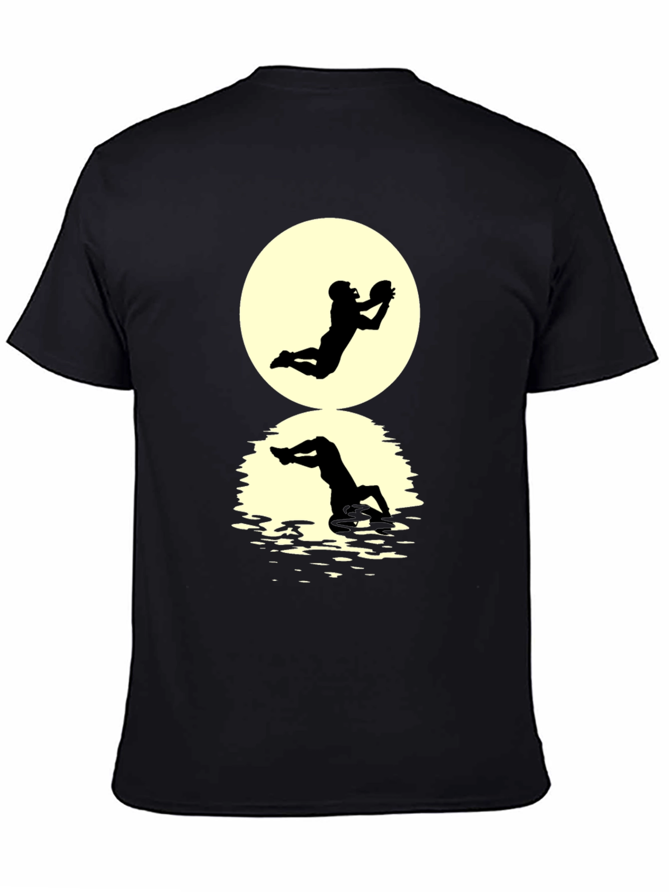 Football Silhouette Graphic Tee - Black