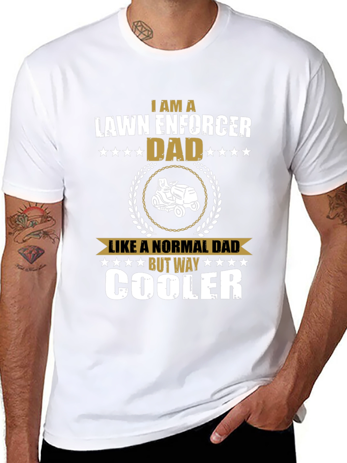 Lawn Enforcer Dad T-Shirt - Cool Dad Gift