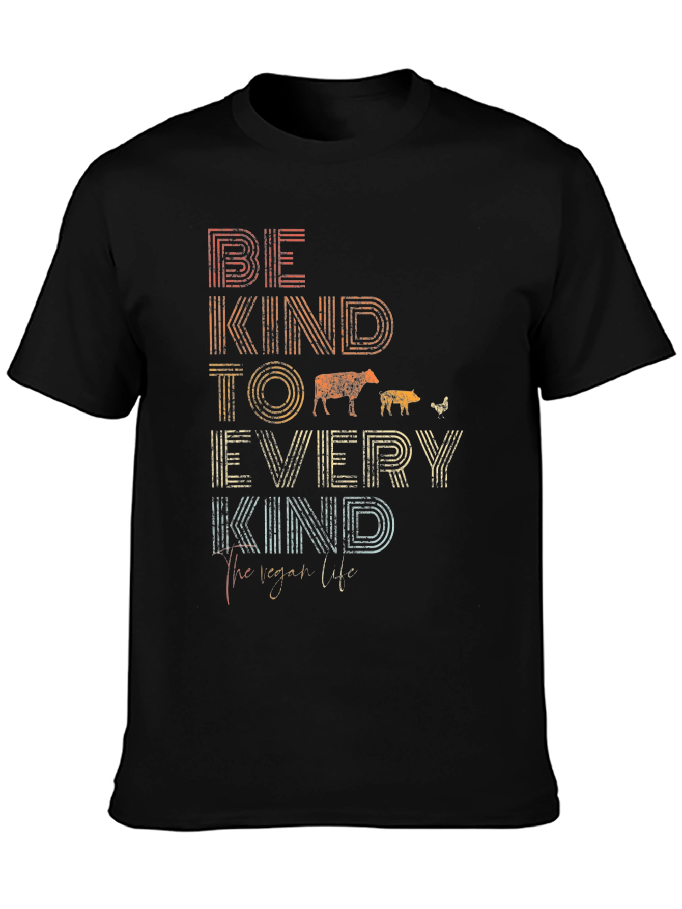 Be Kind Vegan Graphic Tee - Unisex Black T-Shirt