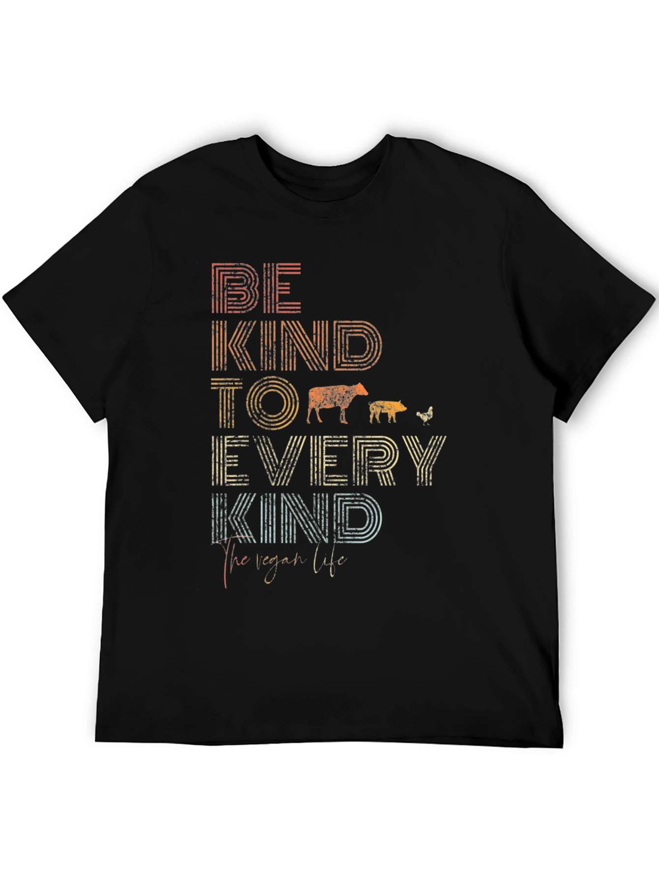 Be Kind Vegan Graphic Tee - Unisex Black T-Shirt
