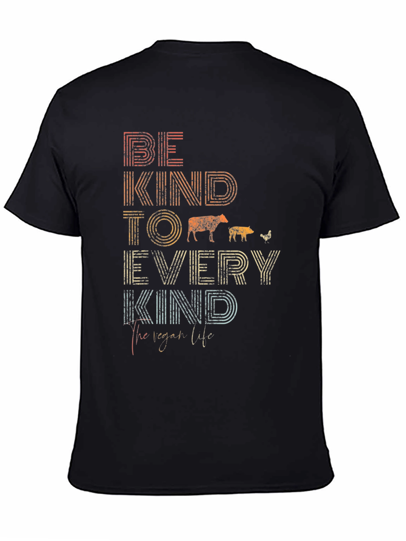 Be Kind Vegan Graphic Tee - Unisex Black T-Shirt