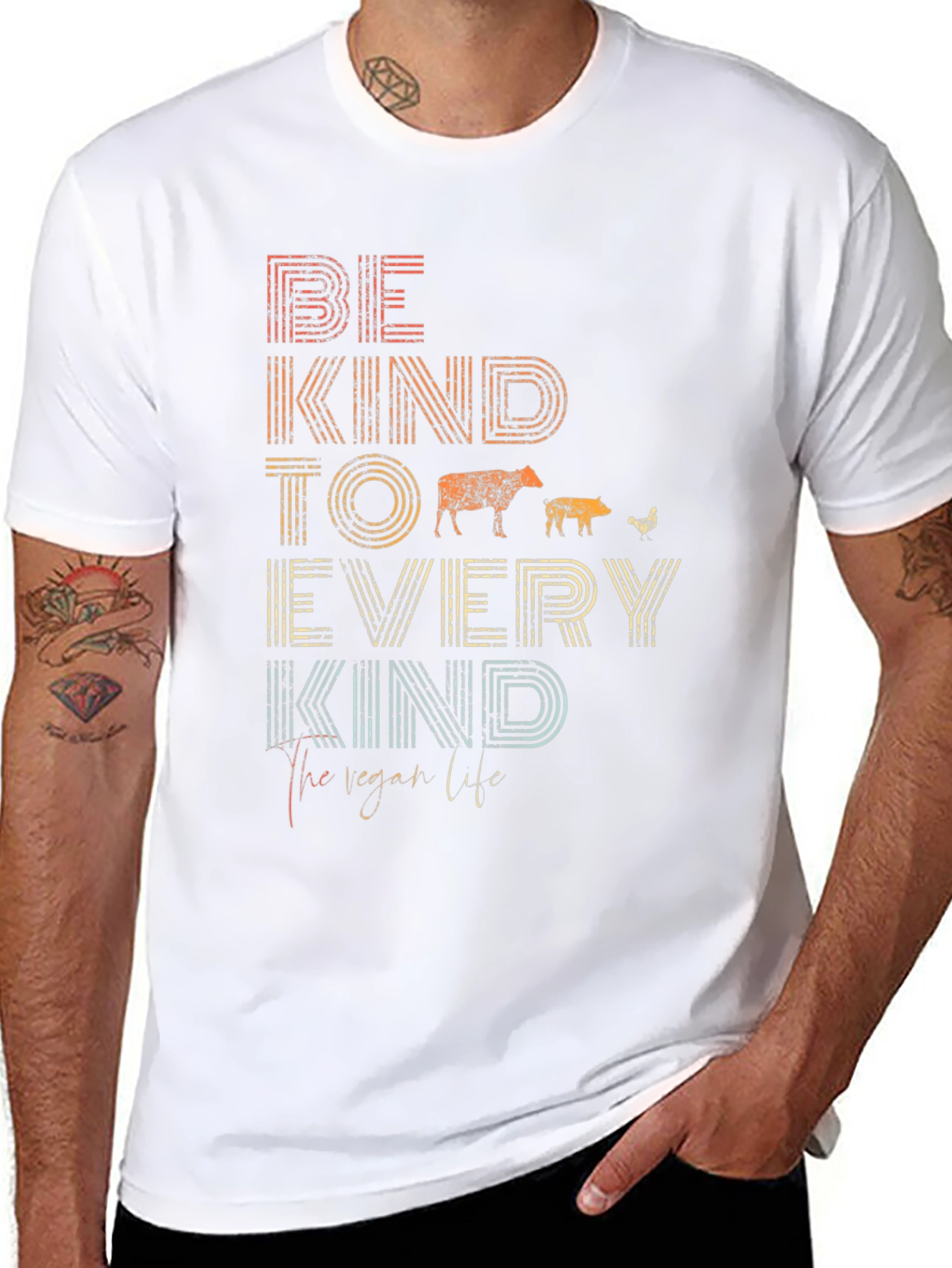 Be Kind Vegan Graphic Tee - Unisex Black T-Shirt