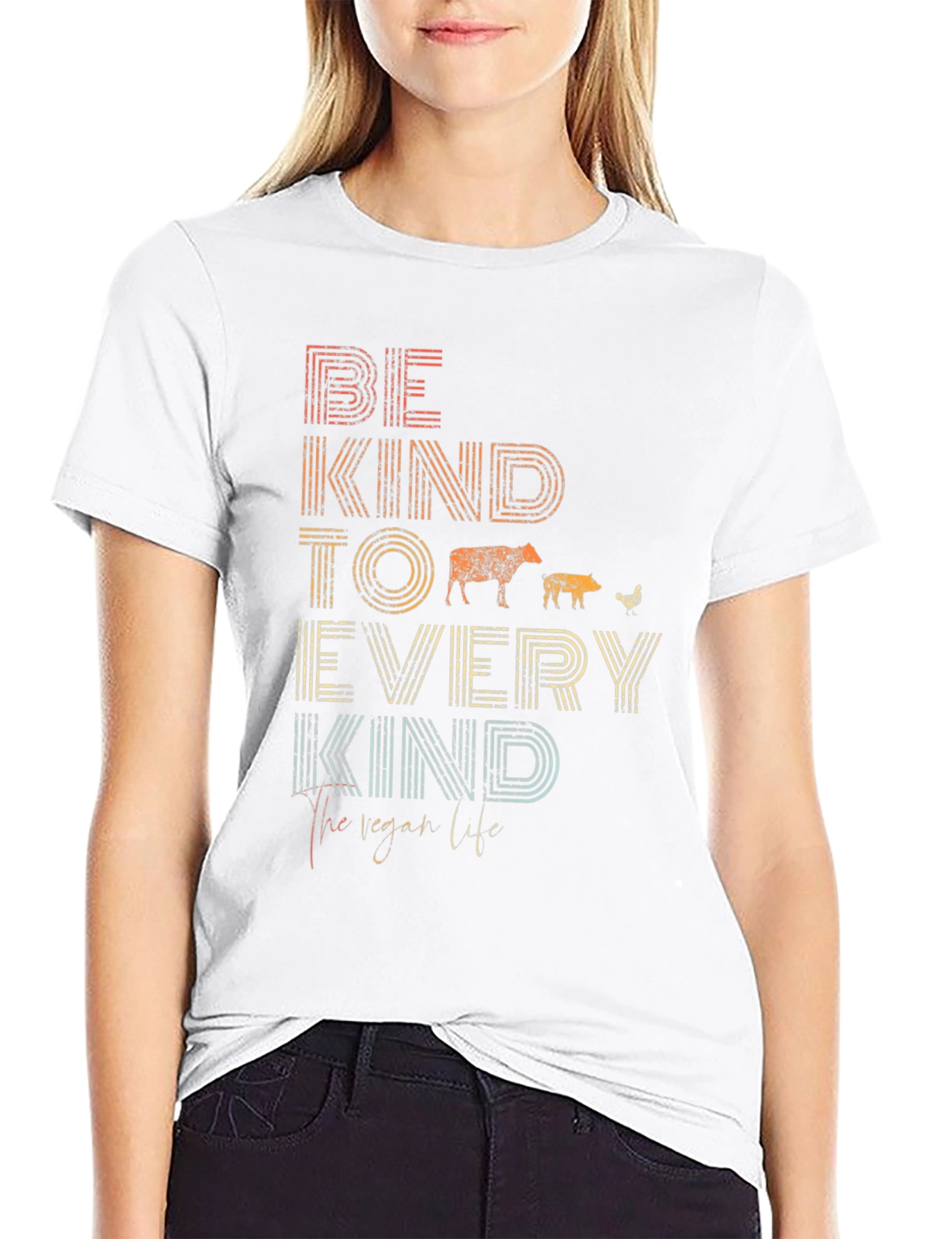Be Kind Vegan Graphic Tee - Unisex Black T-Shirt