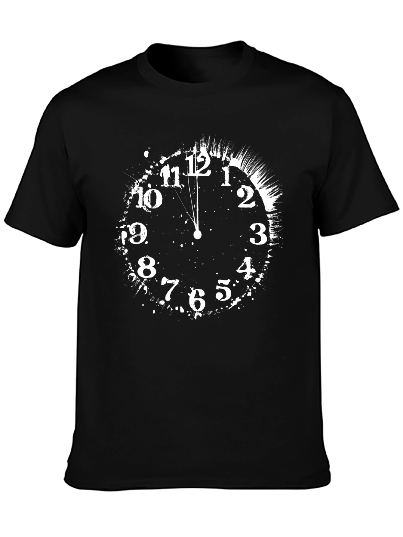 Midnight Clock Tee - Black Cotton Graphic T-Shirt