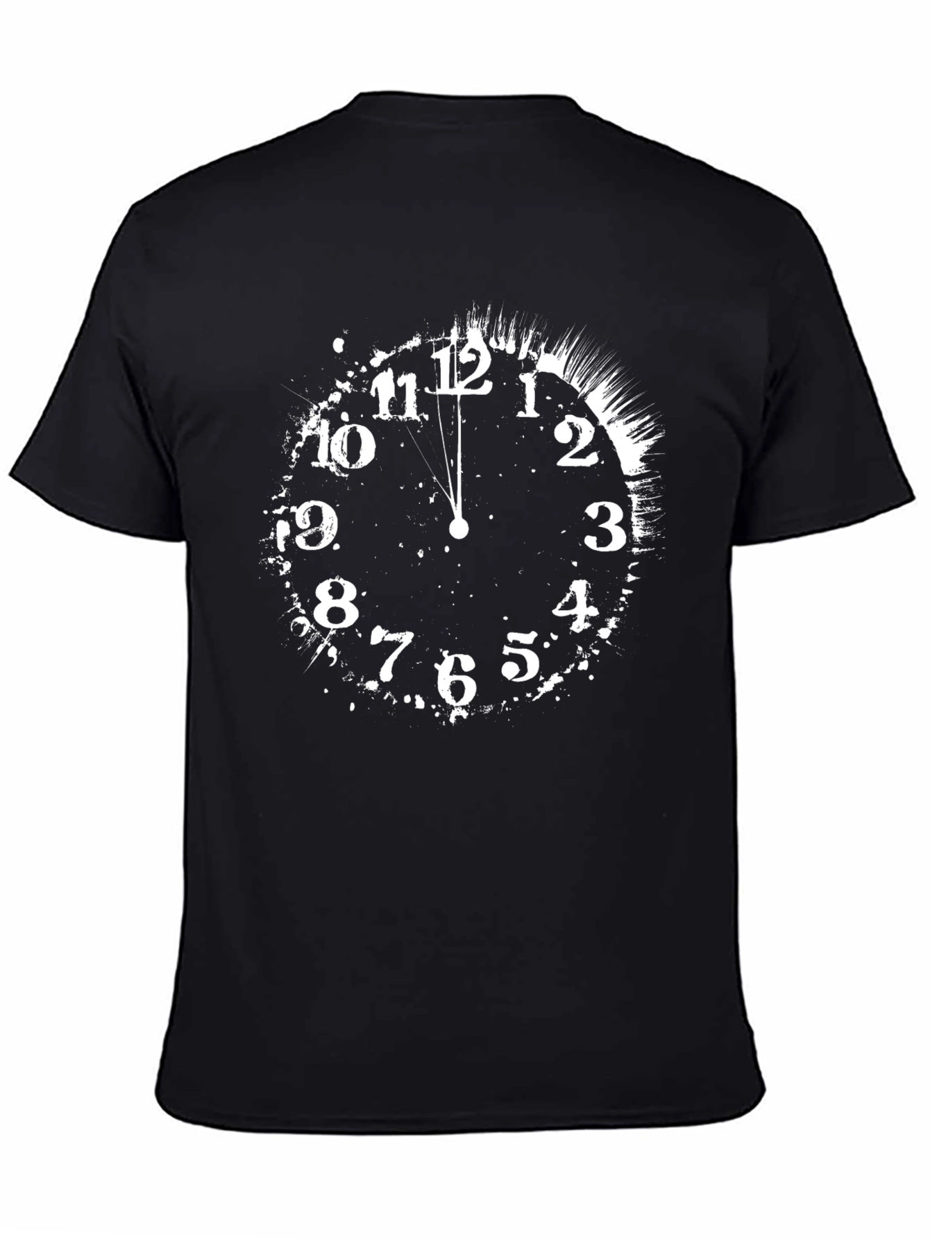 Midnight Clock Tee - Black Cotton Graphic T-Shirt