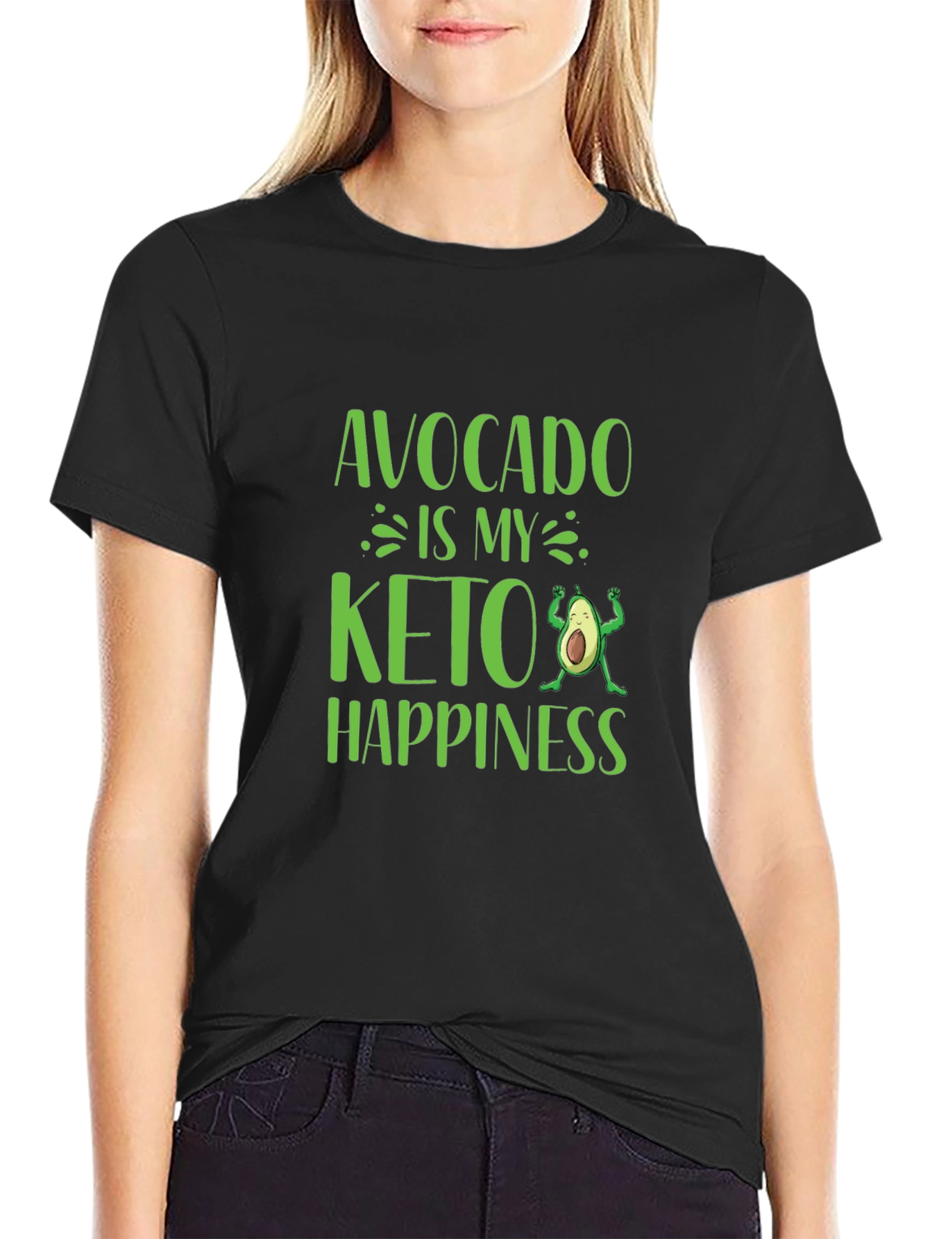 Avocado Keto Happiness Graphic T-Shirt