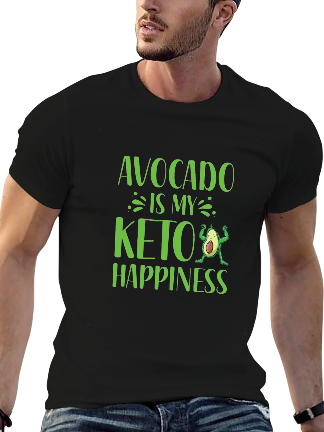Avocado Keto Happiness Graphic T-Shirt