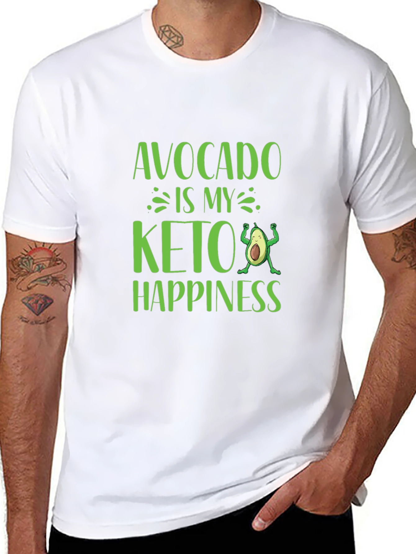 Avocado Keto Happiness Graphic T-Shirt