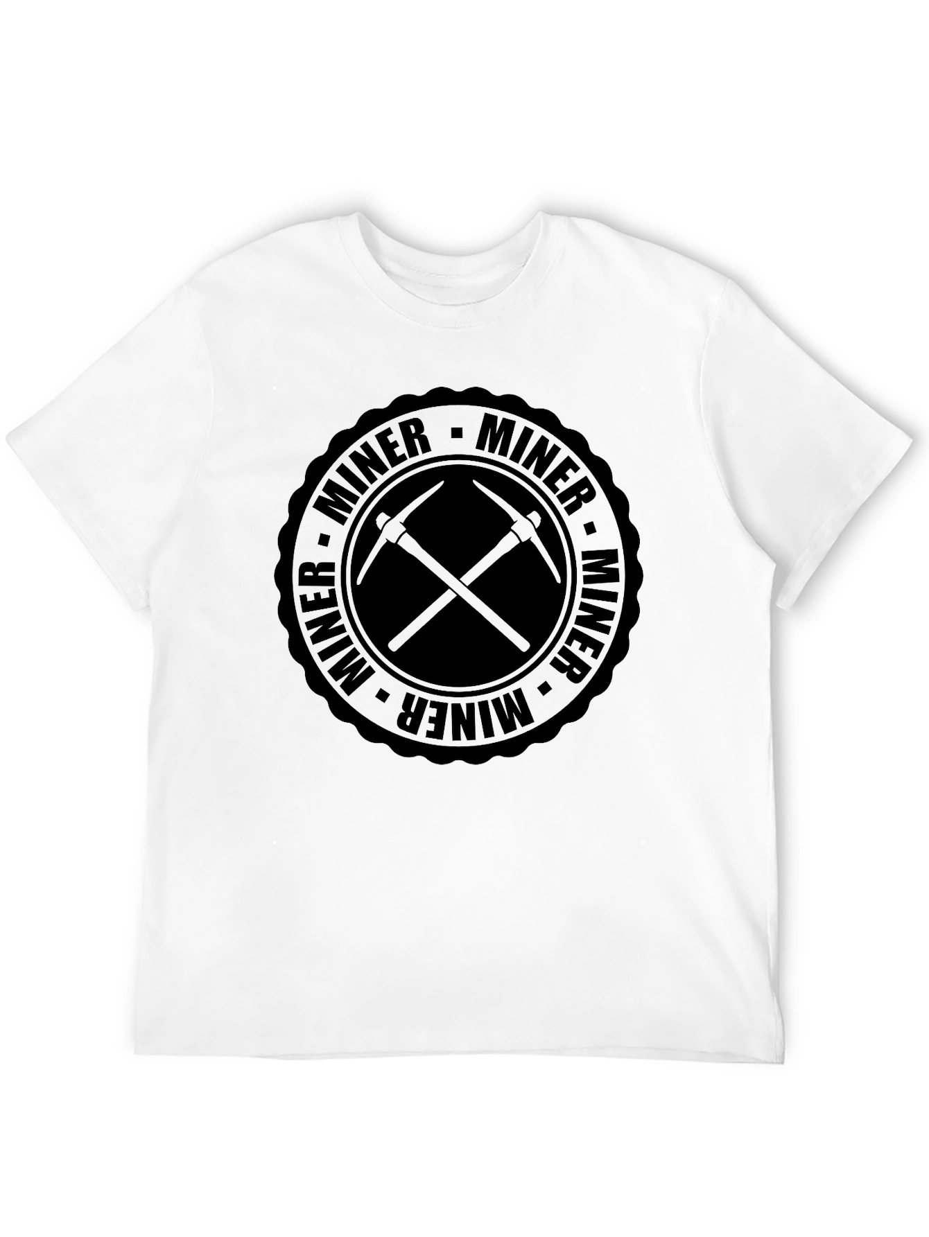 Black Miner Pickaxe Graphic T-Shirt
