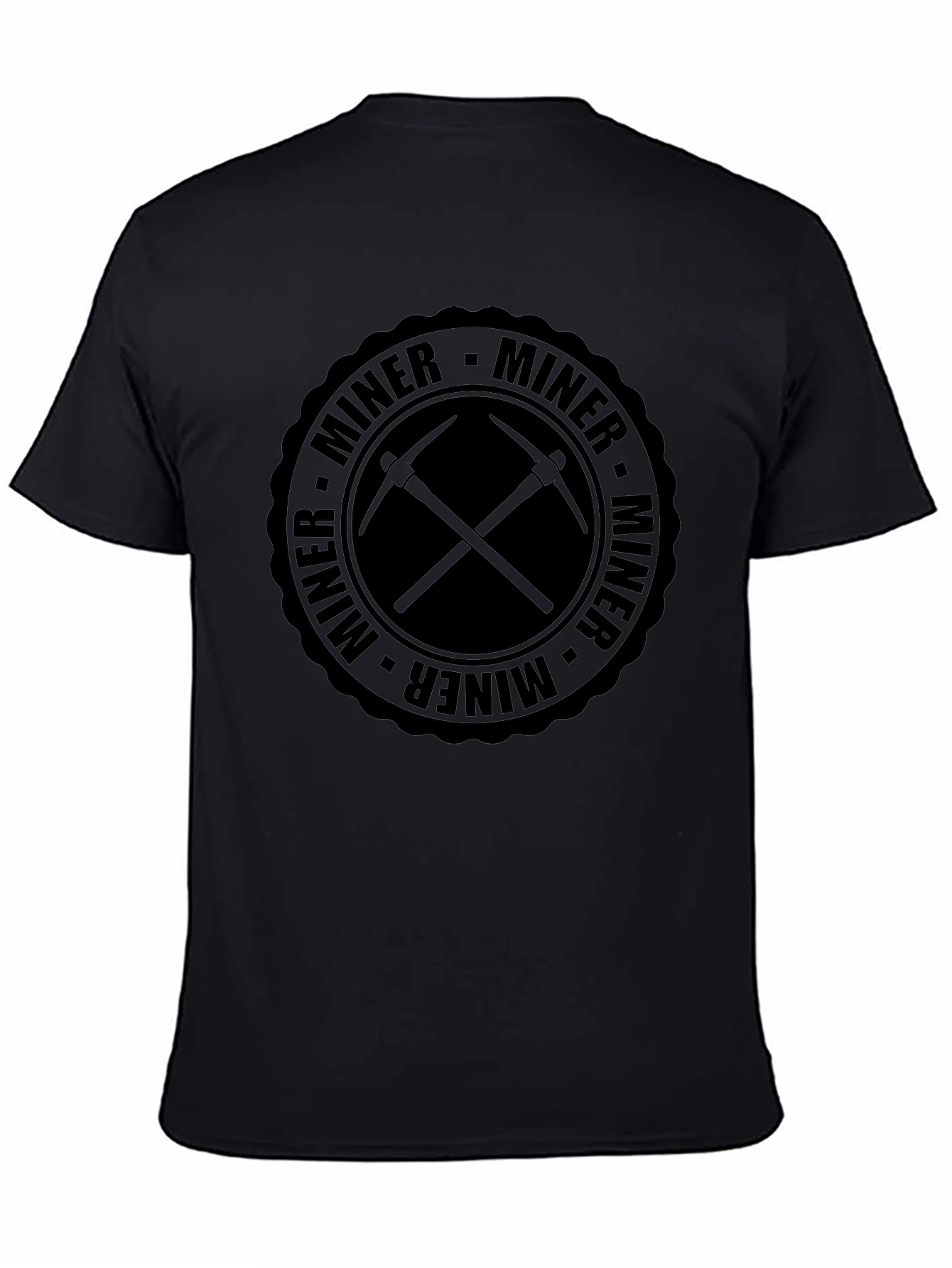 Black Miner Pickaxe Graphic T-Shirt