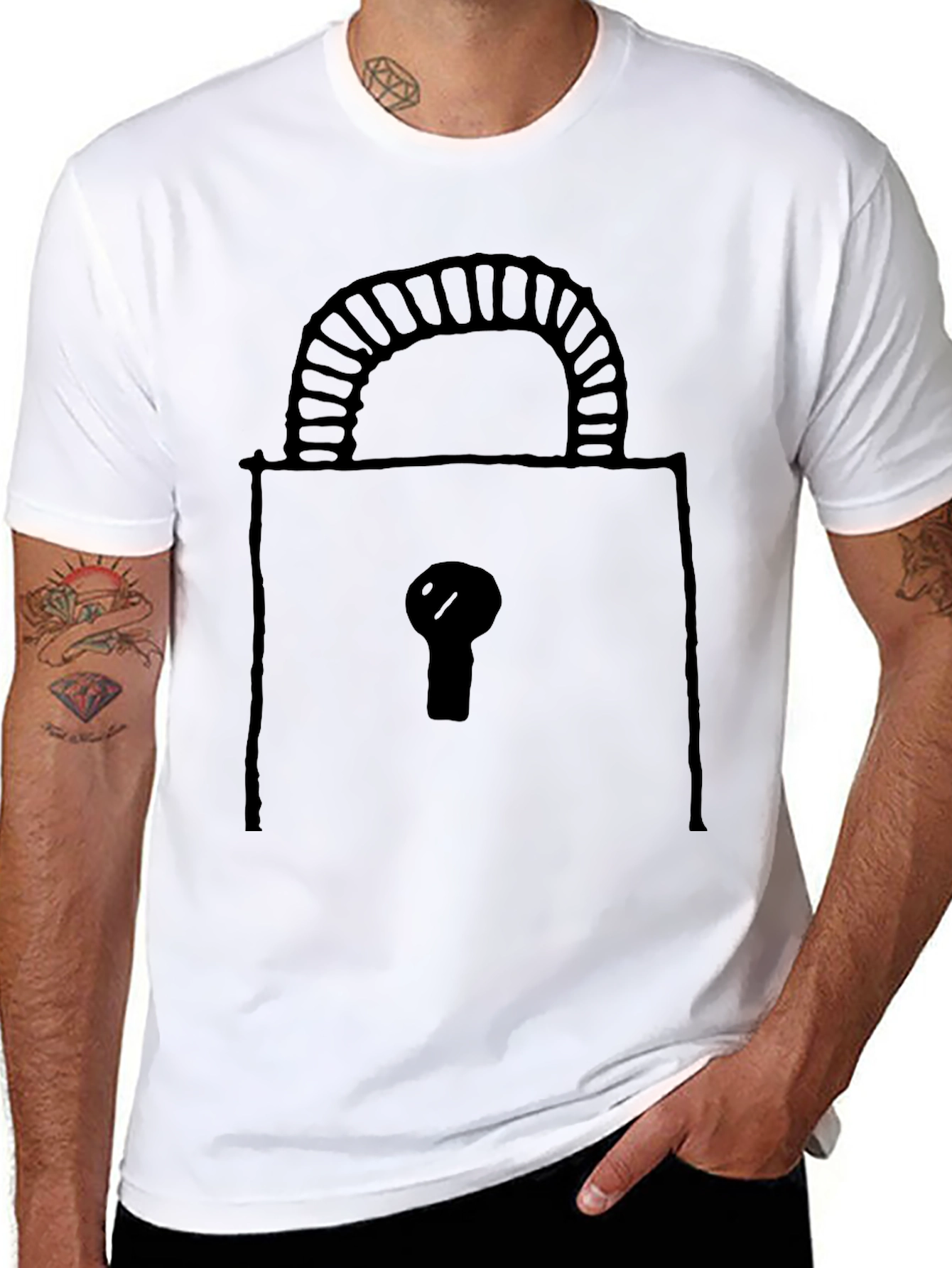 Lock Graphic Black T-Shirt