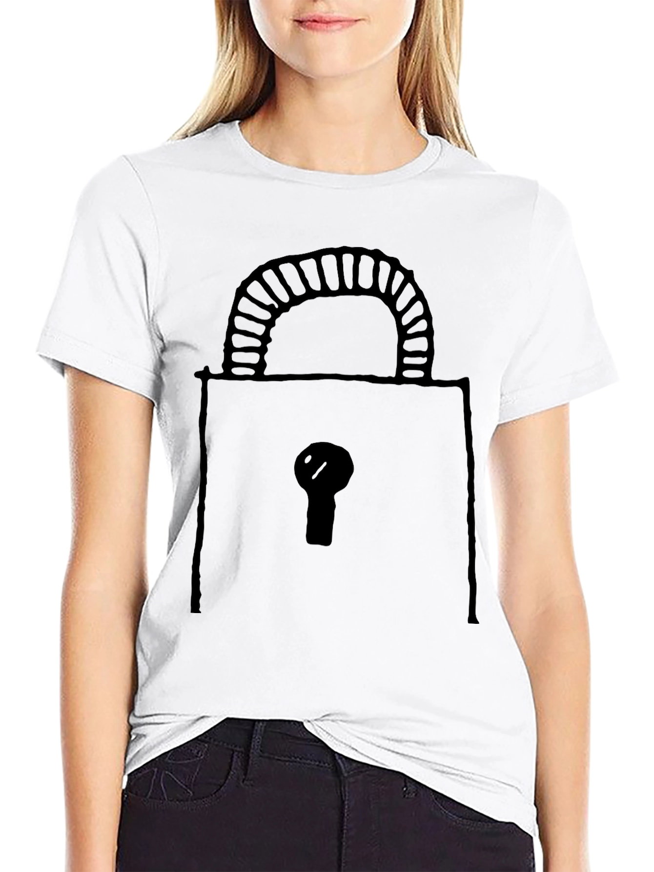 Lock Graphic Black T-Shirt